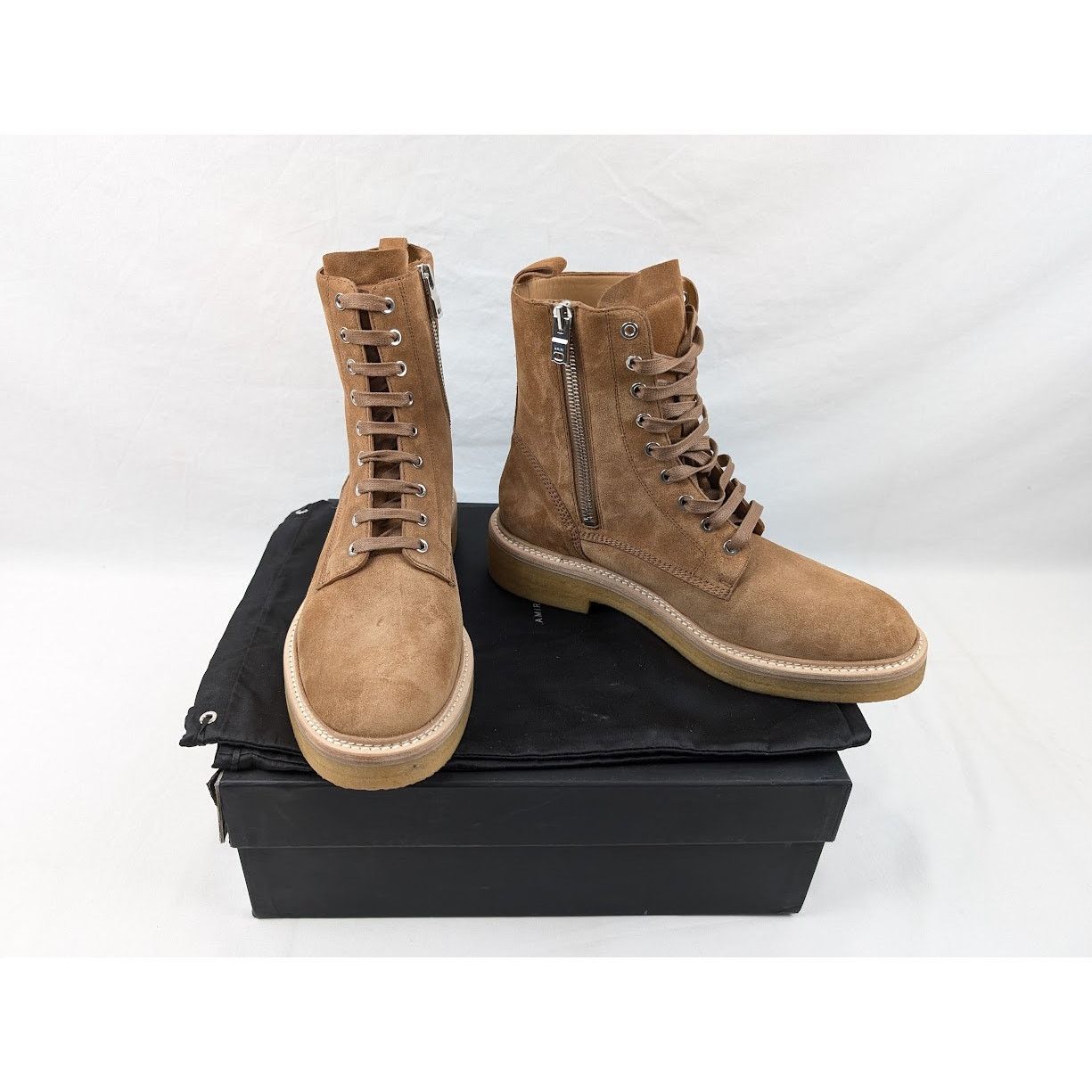 Amiri o1rshd1 Combat Crepe Sole Boots in Brown/Natural Size US 11.5 / EU 44-45 - 17 Thumbnail