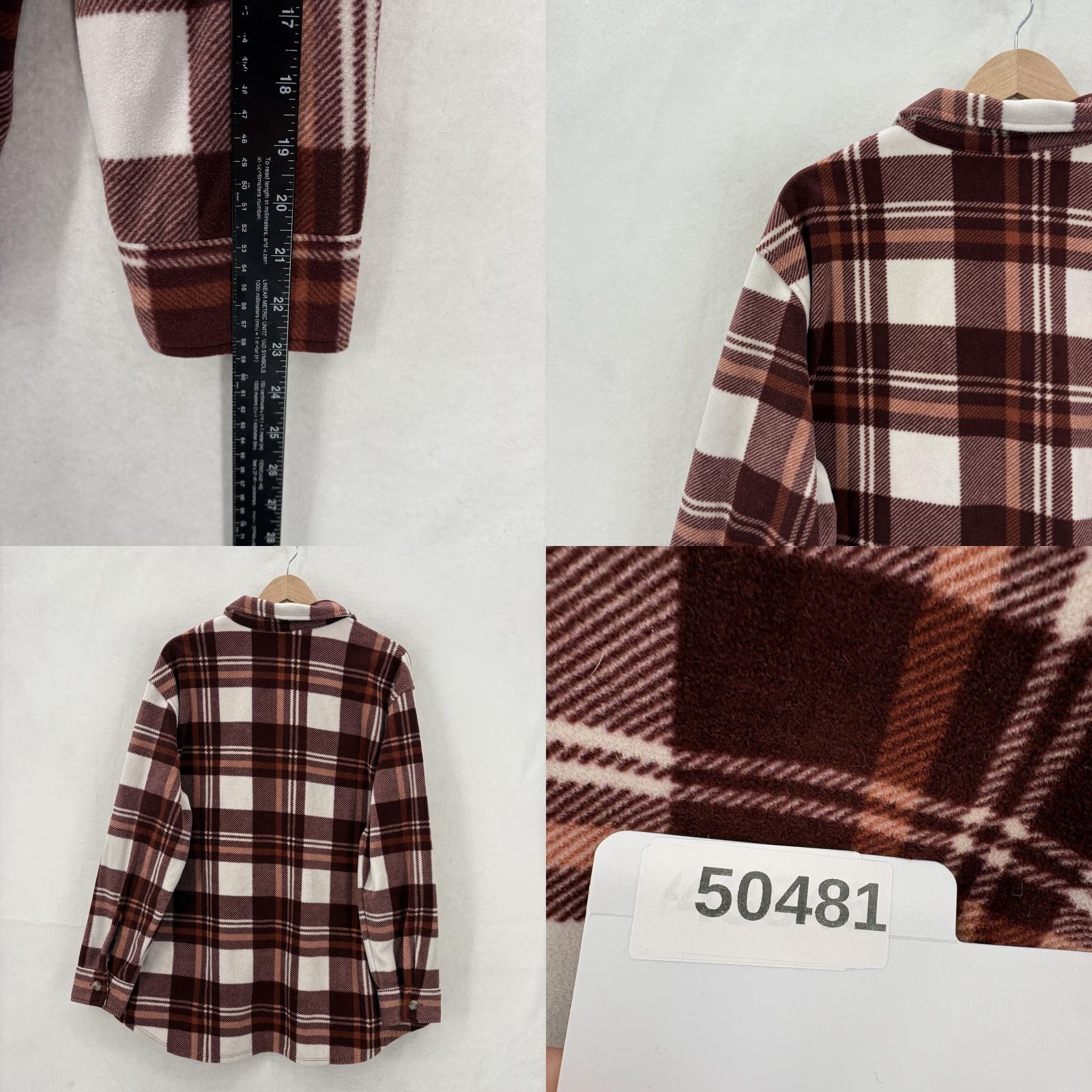 Eddie Bauer Eddie Bauer Button-Up Shirt Womens XL Brown Plaid Long Sleeve Microfleece Cozy Tight Fit Easy Care Size XL / US 12-14 / IT 48-50 - 9 Thumbnail