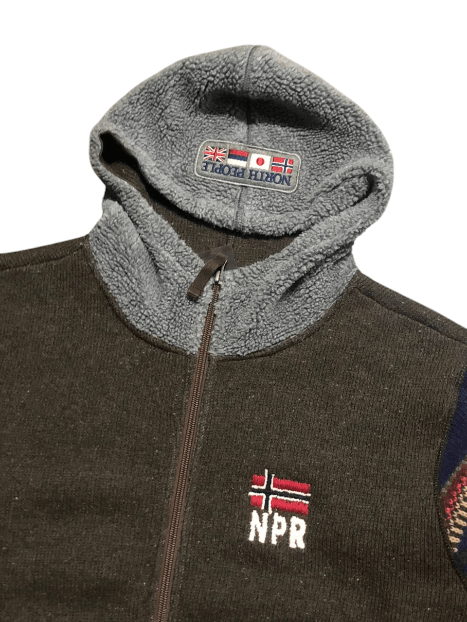 Napapijri Napapijri Knit Hooded Zipper Jacket Sherpa Native Sleeve Size US M / EU 48-50 / 2 - 10 Thumbnail