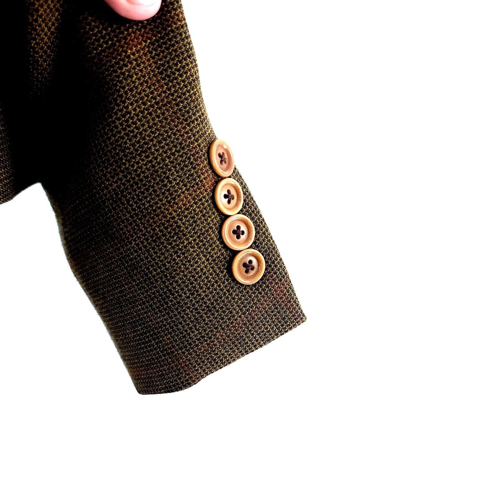 Samuelsohn Samuelsohn Super 100s Tweed Wool Cashmere Check 2 Button Spo Size 42L - 3 Thumbnail