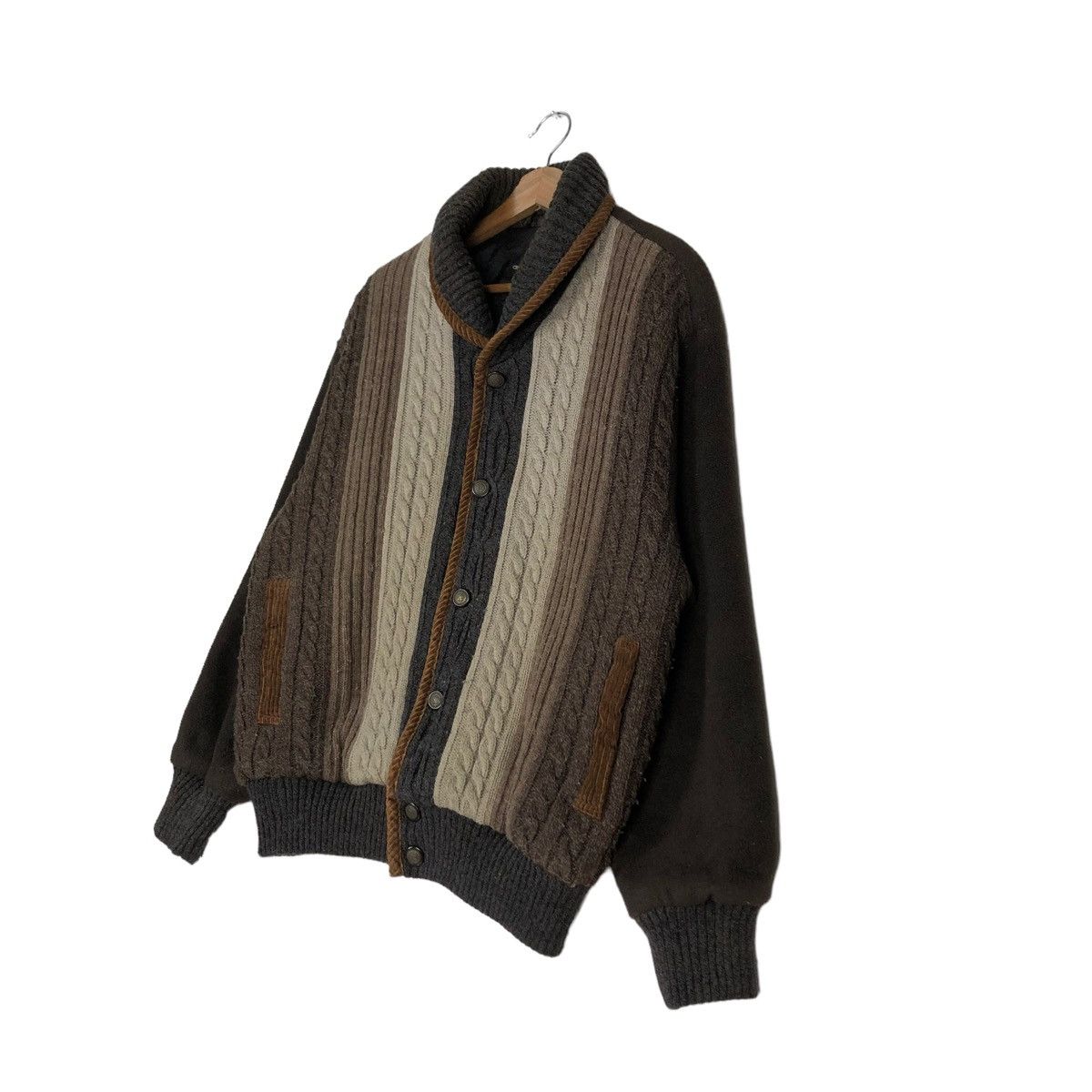 Japanese Brand 🔥VINTAGE BOMBER JACKET CARDIGAN KNIT ARNALDO BASSINI JAPAN Size US M / EU 48-50 / 2 - 2 Thumbnail