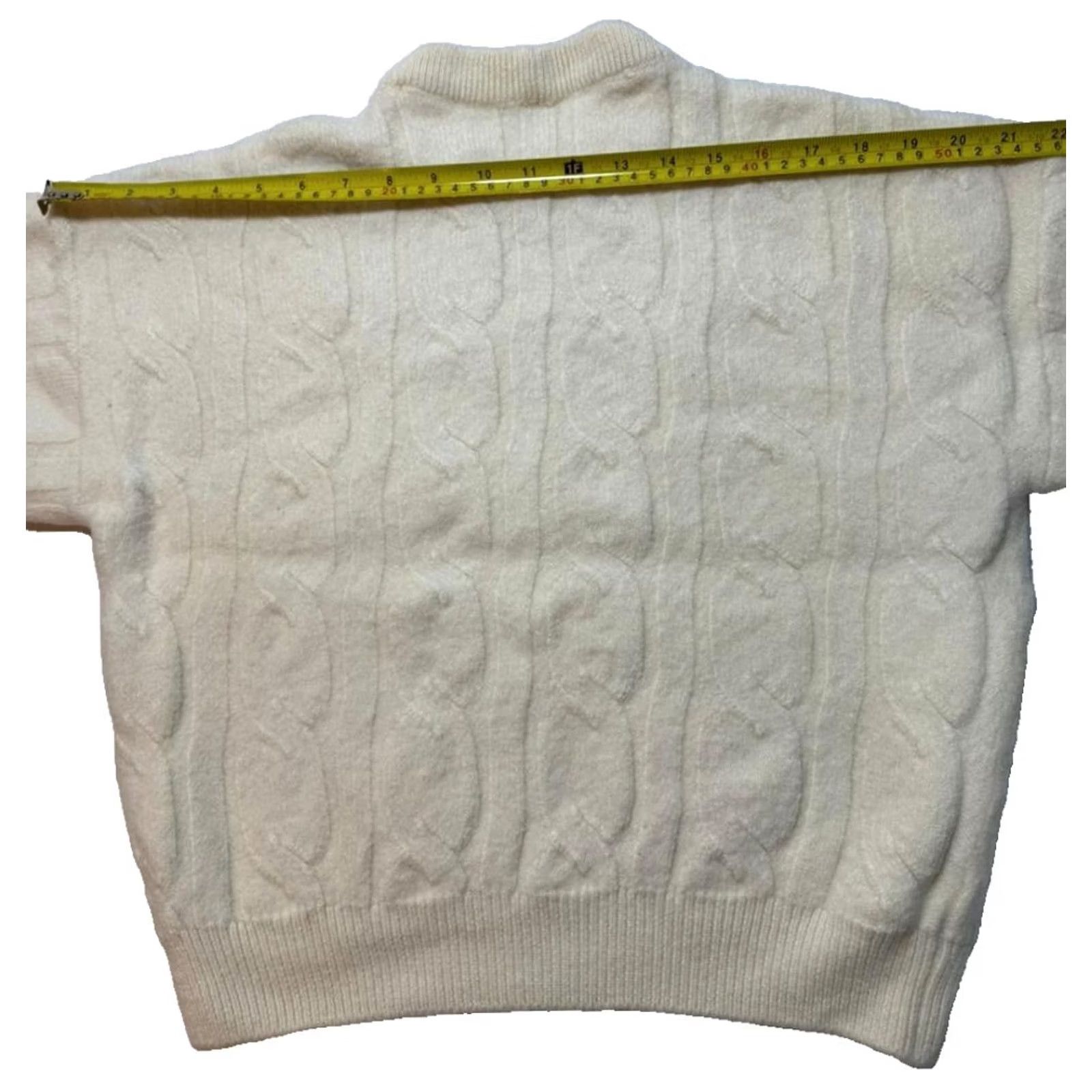 Ferrari Ferrari Cable Knit Sweater White Wool Logo Embroidered Unisex | M Size M / US 6-8 / IT 42-44 - 6 Thumbnail