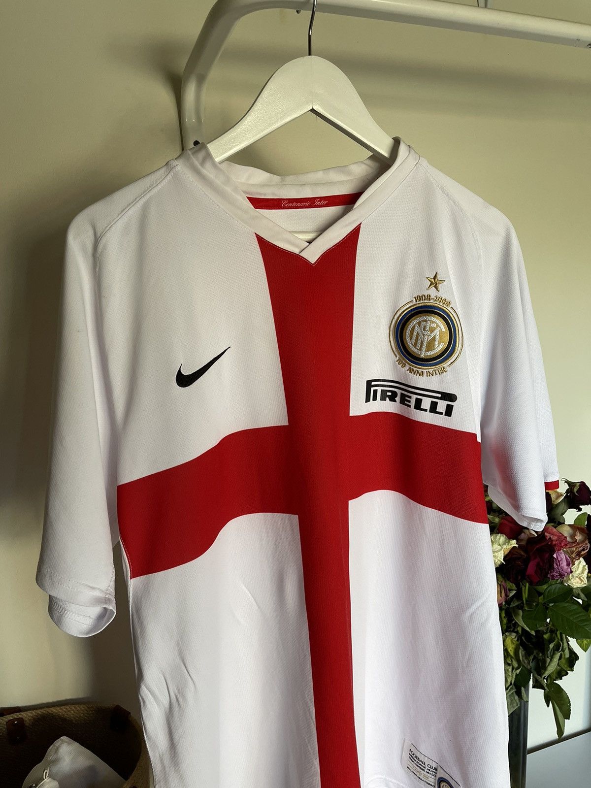 Nike × Vintage 2008 Nike Inter 100 year anni vintage cross soccer jersey Size US XL / EU 56 / 4 - 12 Thumbnail