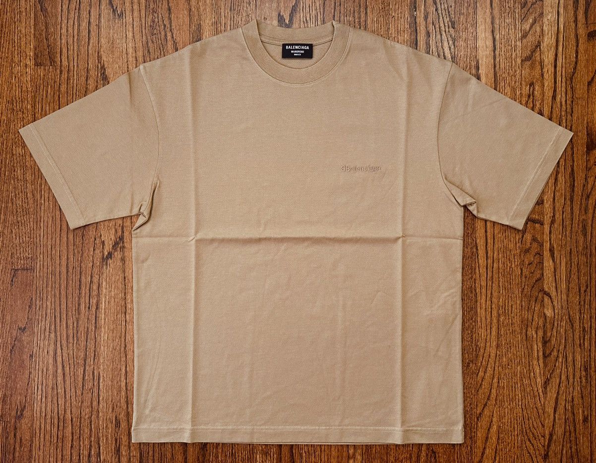 image of Balenciaga Bb Corp Tee Shirt - Size S - NWT in Beige, Men's