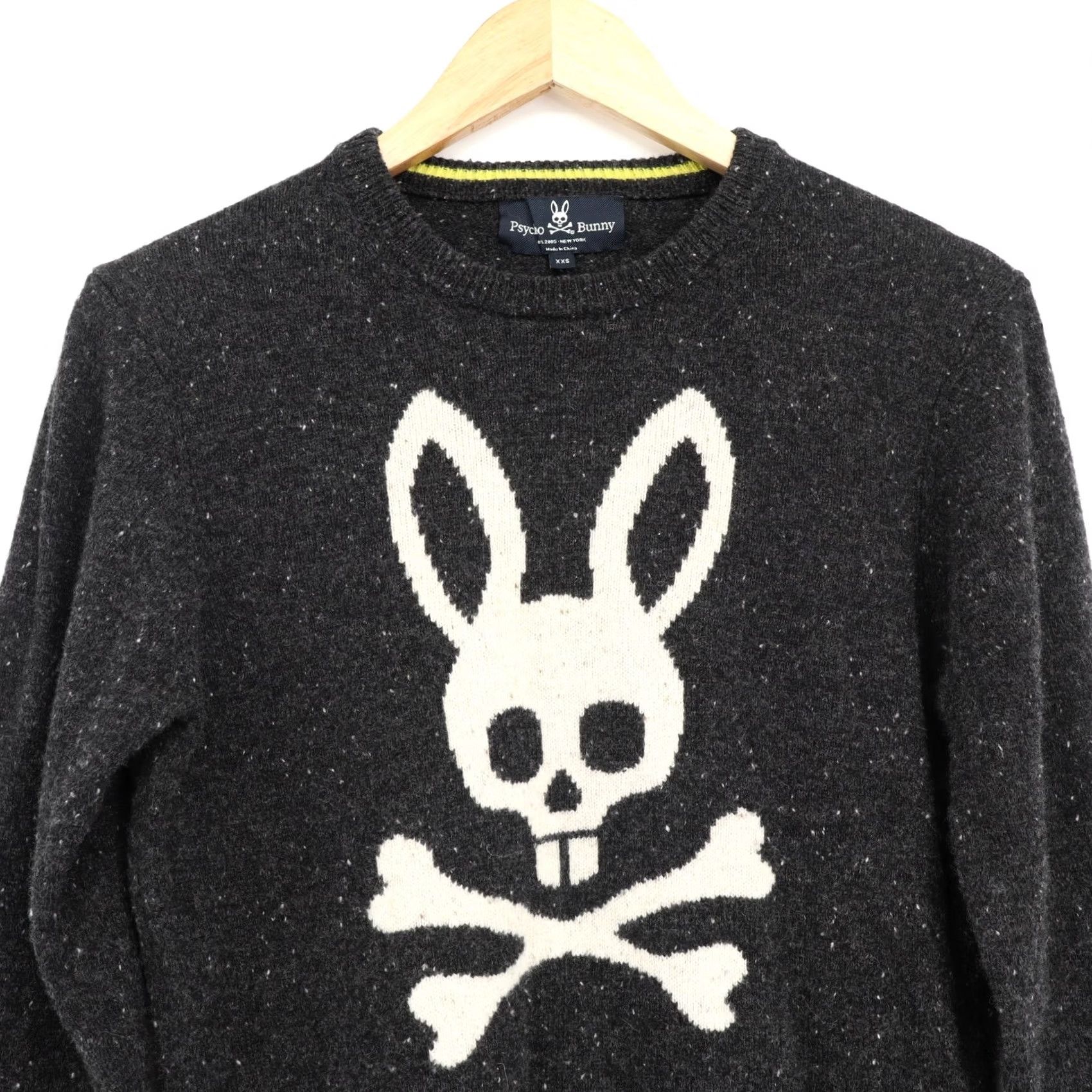 Psycho Bunny Psycho Bunny Sweater Unisex Adults Wool Crew Neck Black XXS Slub Knit Logo Pullover All Seasons Size XXS / US 00 / IT 34 - 3 Thumbnail