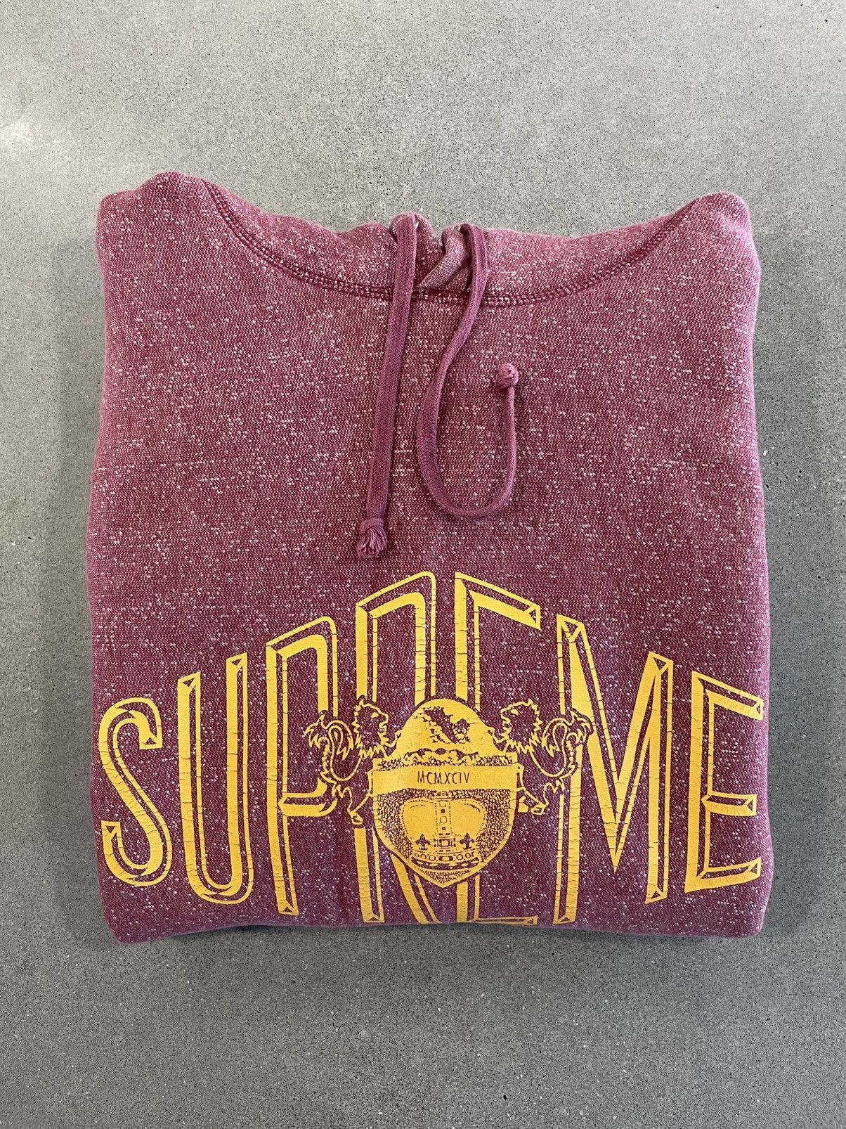 image of F/w 2011 Supreme Imperial Hoodie "red Heather" in Burgundy Red, Men's (Size XL)