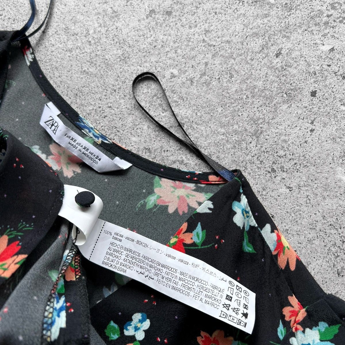 Designer × Zara Zara Women’s Viscose Black Floral Dress Streetwear Size XS / US 0-2 / IT 36-38 - 11 Thumbnail