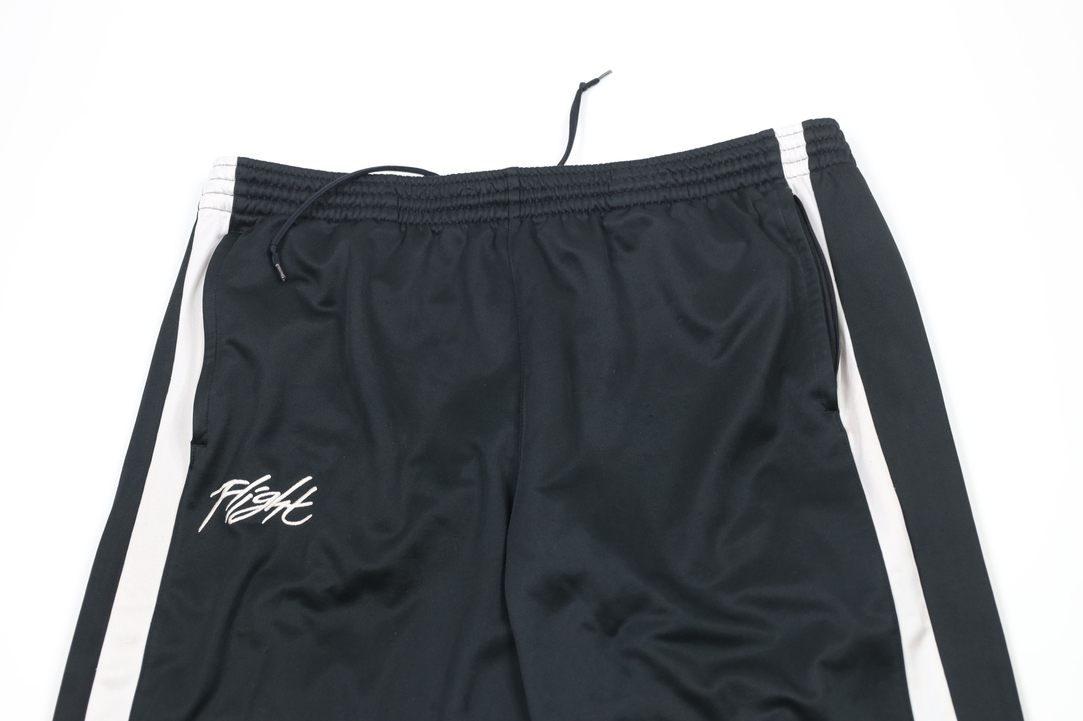 Nike × Vintage Vintage Nike Flight Scott Mini Swoosh Wide Leg Pants Black Size US 38 / EU 54 - 2 Thumbnail
