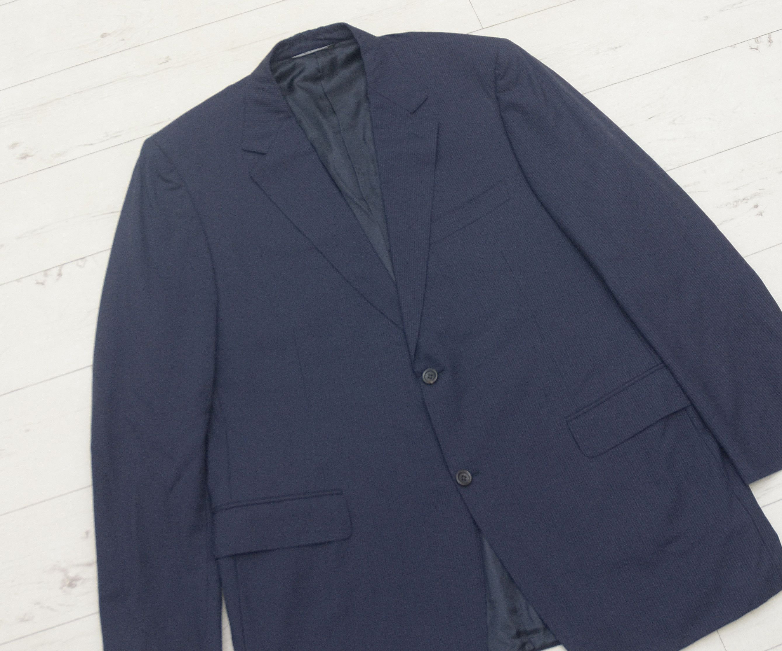 Canali × Designer Canali Wool 2-Buttons Strips Blazer Size 56 Super 150's Size 54R - 2 Thumbnail