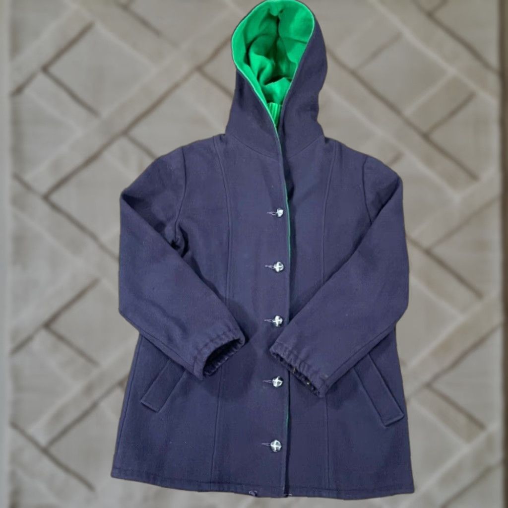 VINTAGE 70s Mackintosh Wool Vest Coat Womens Blue Full Zip Union Made