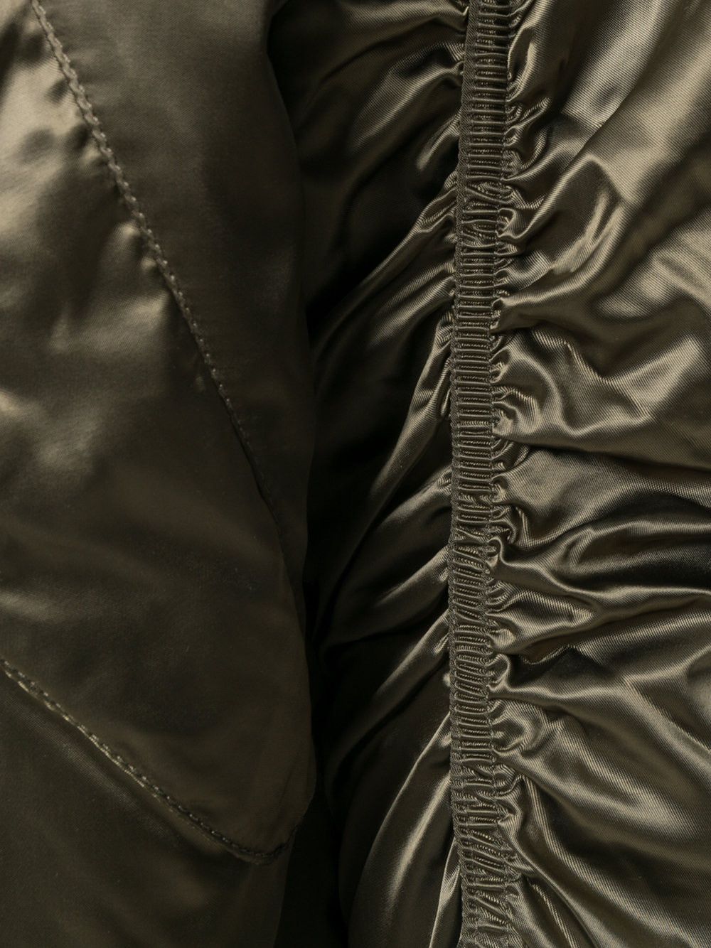 Represent Puffy Satin Olive Bomber Jacket