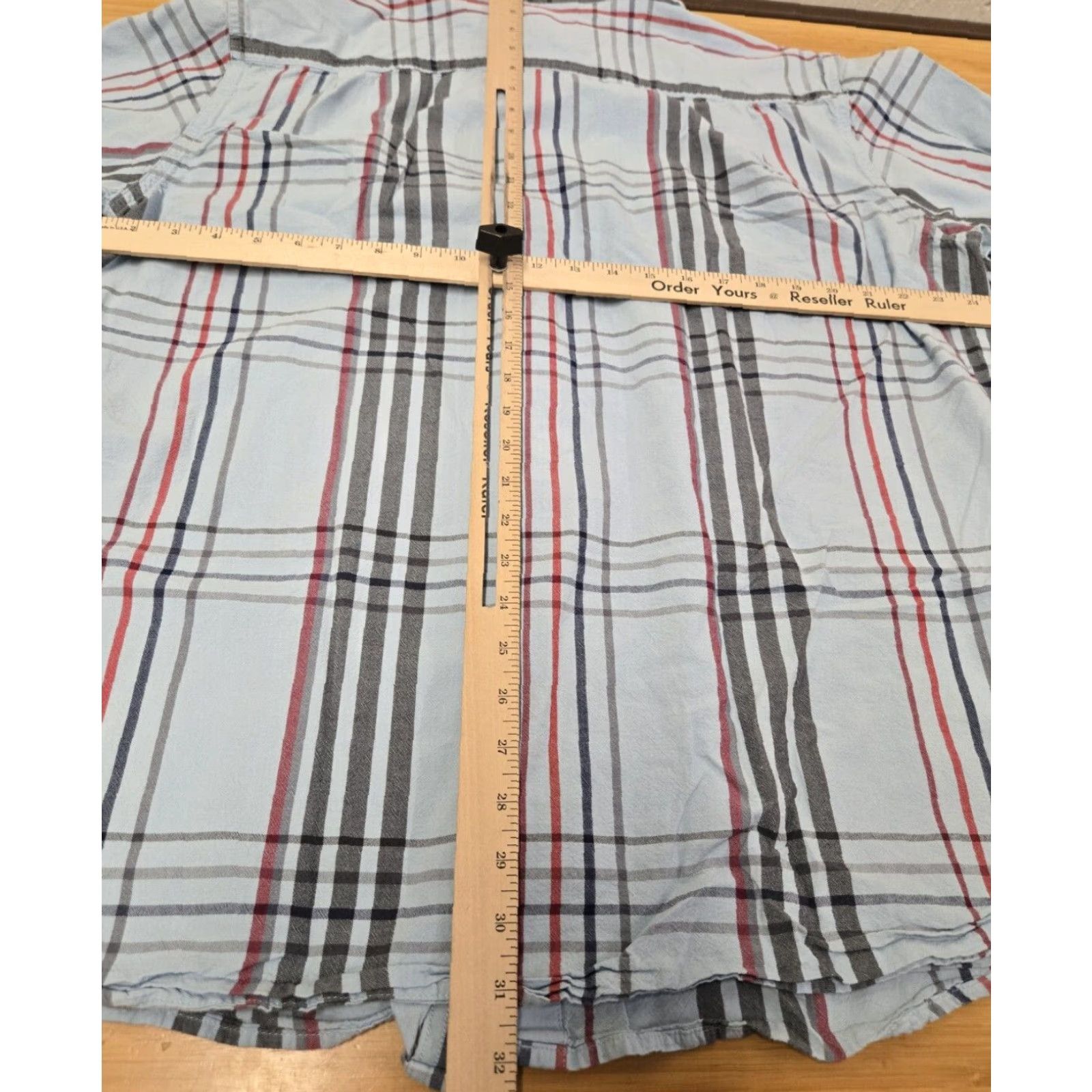 Carhartt Carhartt Shirt Men's XLT Button-Up Plaid Short Sleeve Loose Fit Blue Size US XL / EU 56 / 4 - 8 Thumbnail