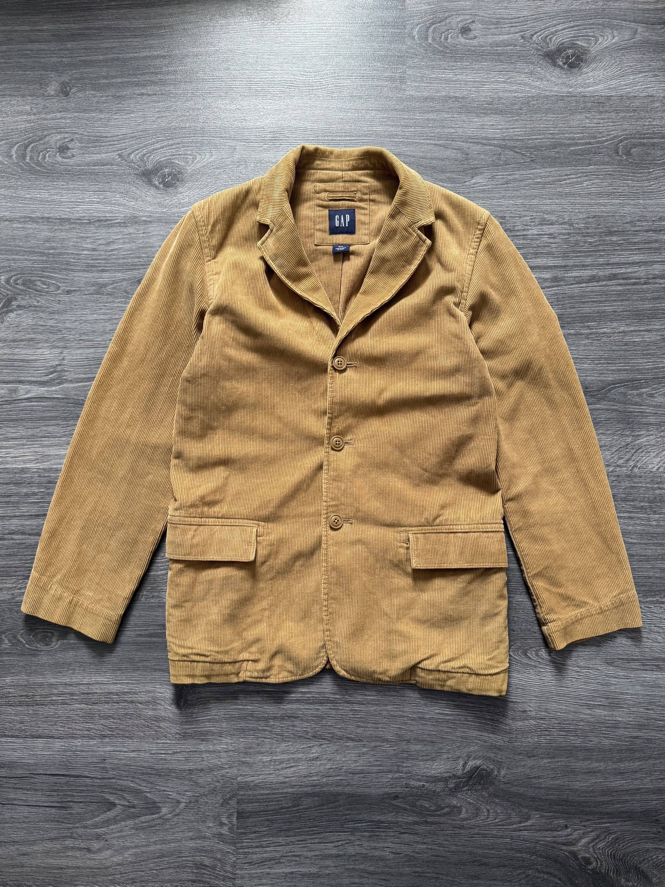 Vintage Gap Button Jacket Corduroy Beige Blazer Coat