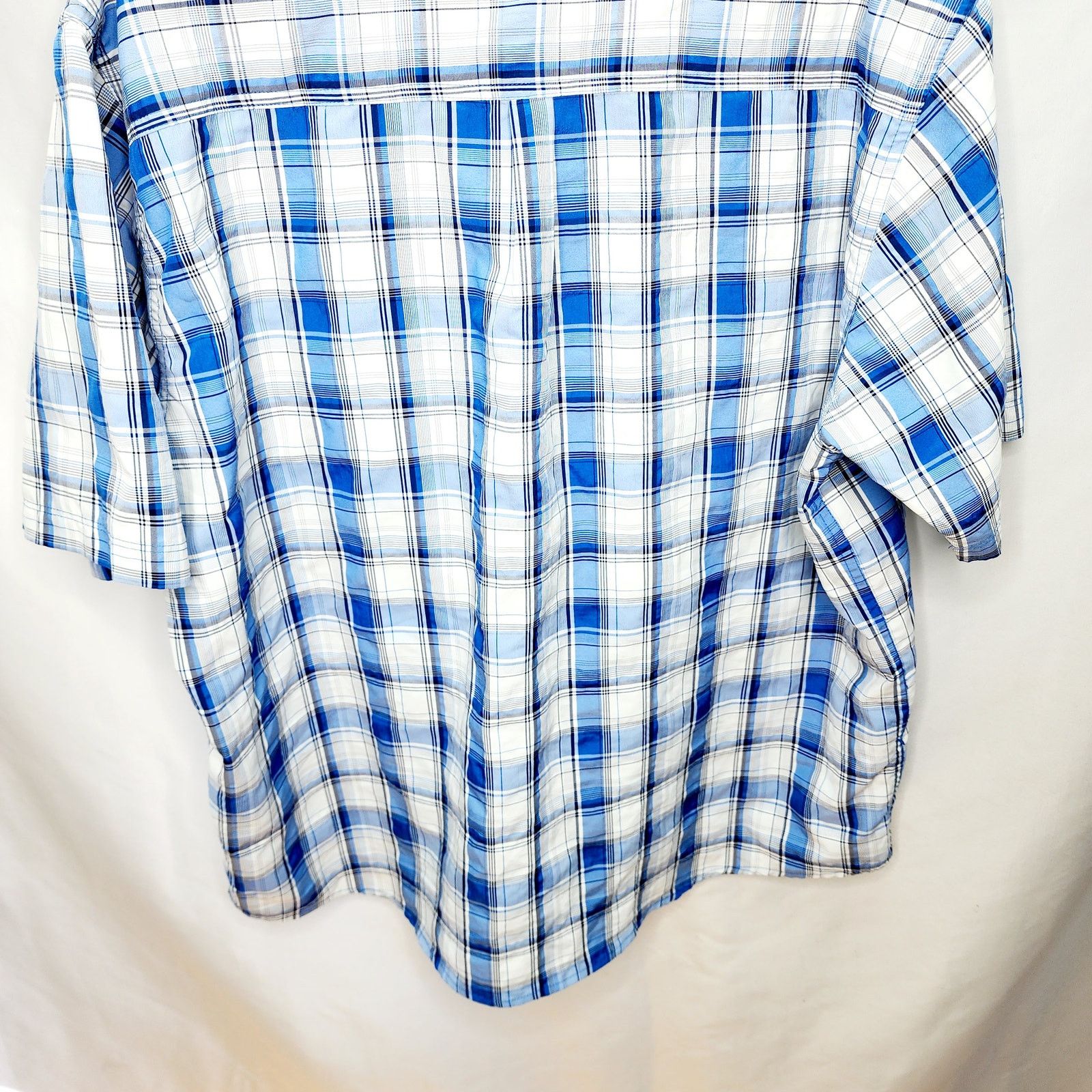 Wrangler Wrangler Men's Blue Plaid Short Sleeve Button Front Shirt Size US XXL / EU 58 / 5 - 14 Thumbnail