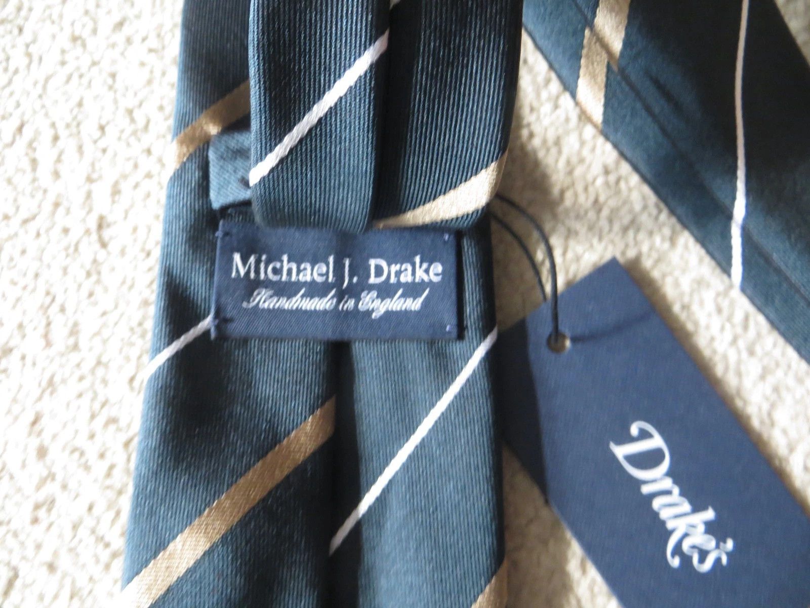 Drake's STRIPPED SILK TIE Size ONE SIZE - 2 Thumbnail