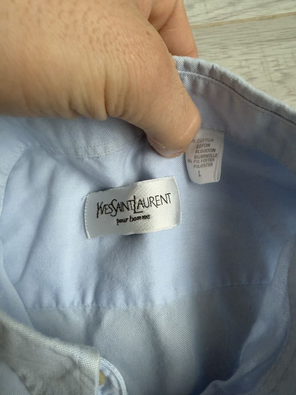 Vintage × Yves Saint Laurent Vintage YSL Yves Saint Laurent shirt Size US L / EU 52-54 / 3 - 3 Thumbnail