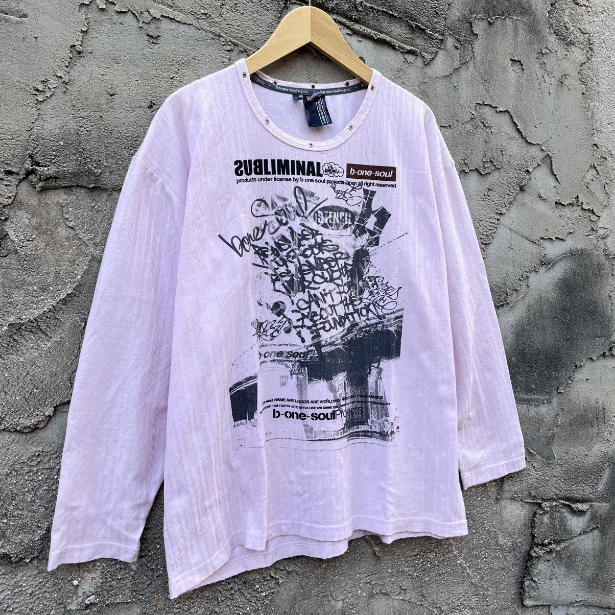 Le Grande Bleu (L.G.B.) Japanese brand B One Soul Y2K Poem Punk Shirt Size US XL / EU 56 / 4 - 1 Thumbnail