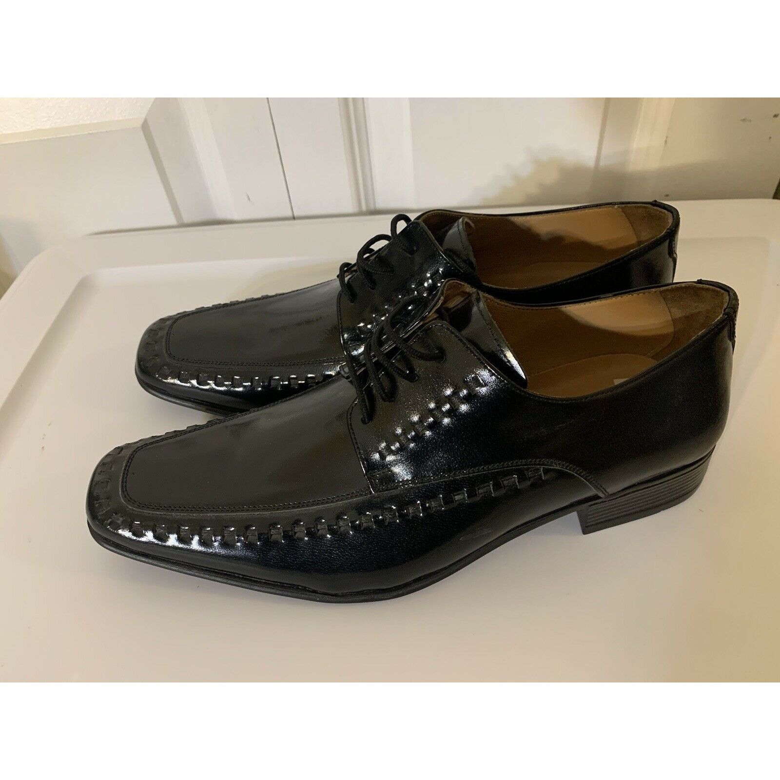 Other Yensa Men’s Sz 10 Dress Shoes Black LACE UP OXFORDS Size US 10 / EU 43 - 4 Thumbnail