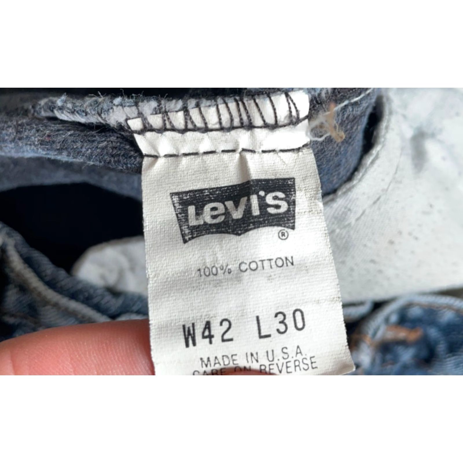 Levi's VINTAGE Levi's 550 Jeans Mens 40 x 29 Acid Wash Blue Denim USA Made Slim Tapered 80s 90s Grunge Retro Classic Mens Size US 40 / EU 56 - 3 Thumbnail