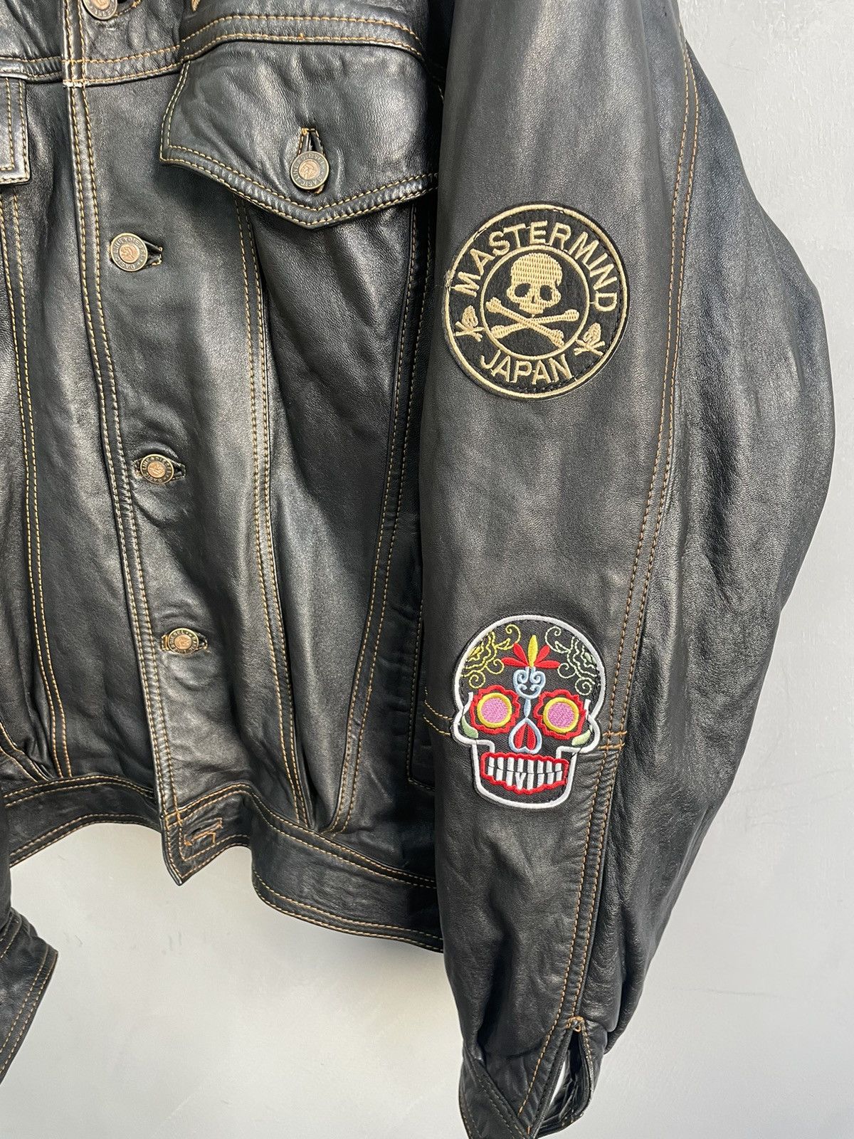 Rare Vintage Diesel Leather Jacket Big Logo Black Y2k