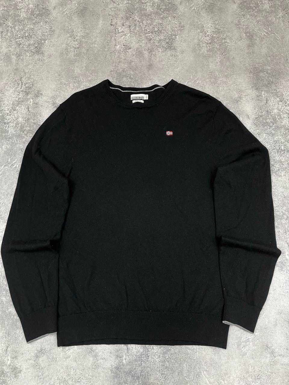 Napapijri Napapijri Men Merino Knit Sweater Black Crew Neck Size XL Size US XL / EU 56 / 4 - 1 Thumbnail