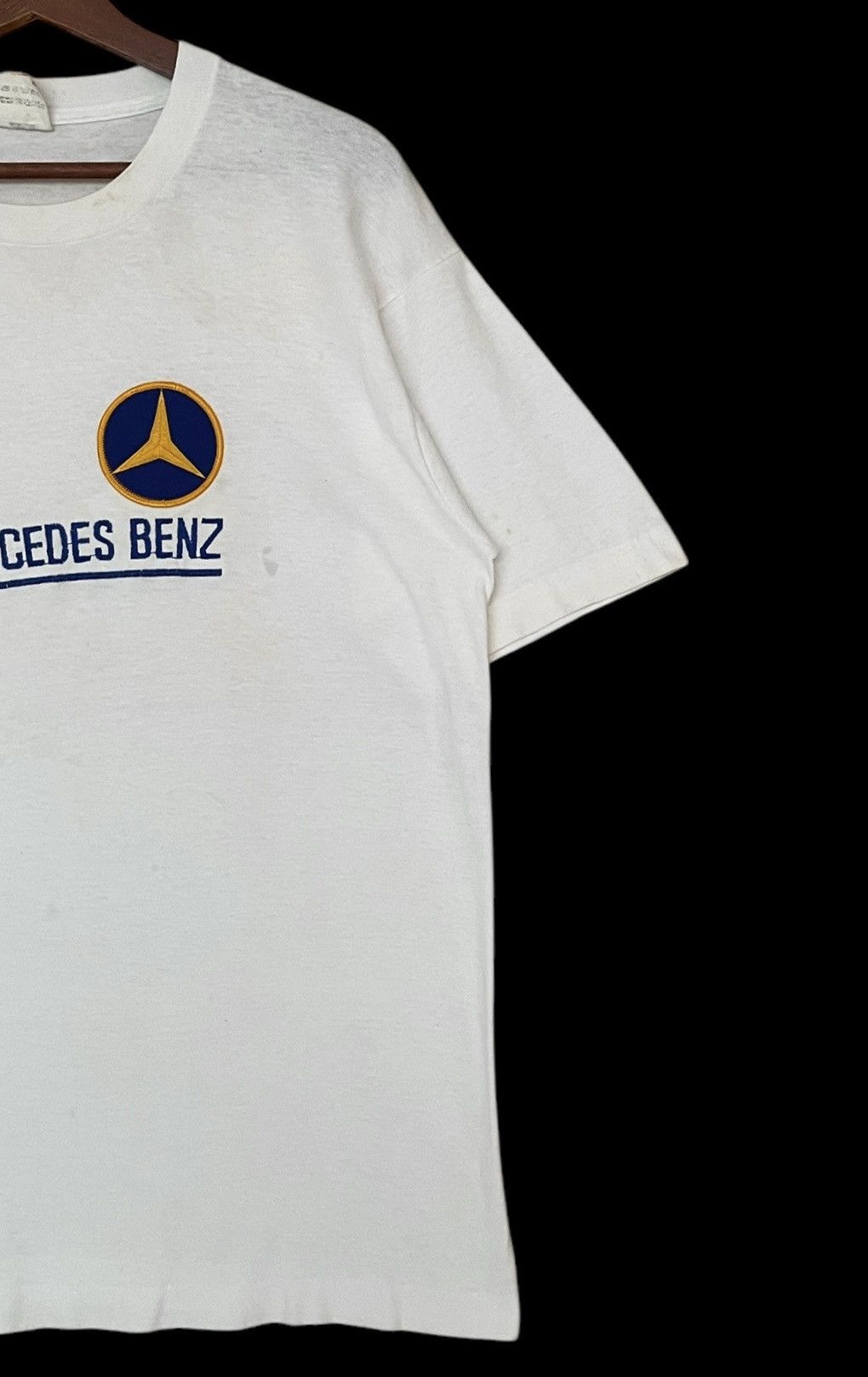 Mercedes-Benz Vintage Brand Mercedes Benz Big Logo T-shirt 1990s Size US L / EU 52-54 / 3 - 4 Thumbnail