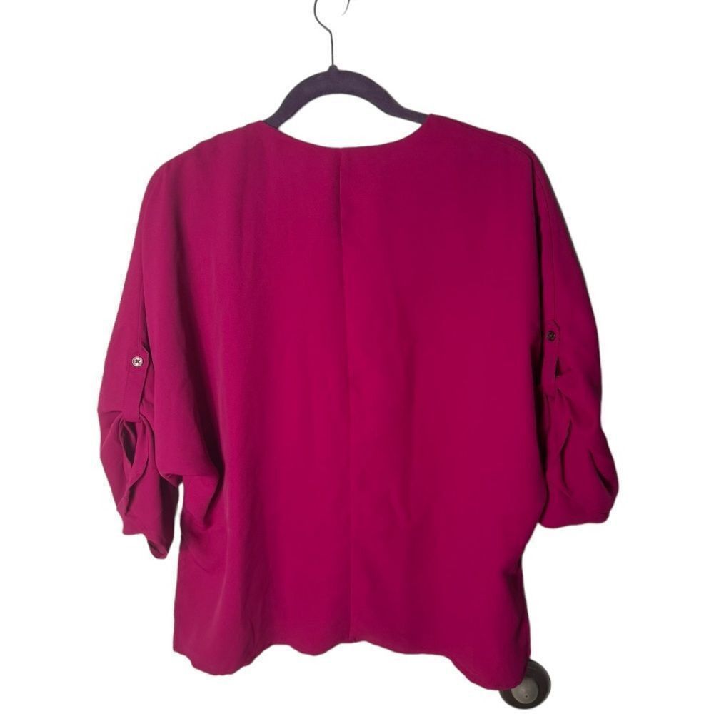 Vince Camuto Vince Camuto Relaxed Fit Blouse | Size XXS | Fuchsia Pink Ro Size XXS / US 00 / IT 34 - 3 Thumbnail