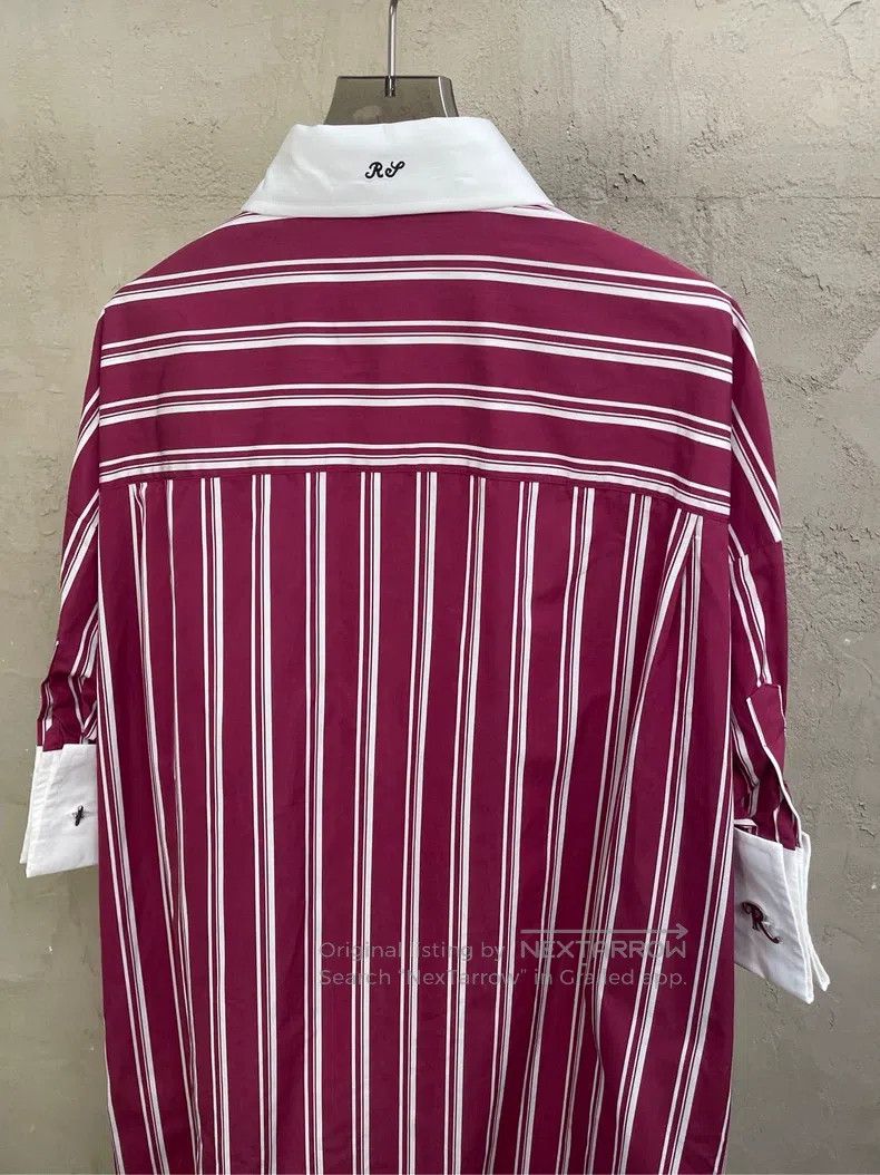 Raf Simons Raf Simons 22SS show plum white striped silver buckle Logo Size US M / EU 48-50 / 2 - 3 Thumbnail
