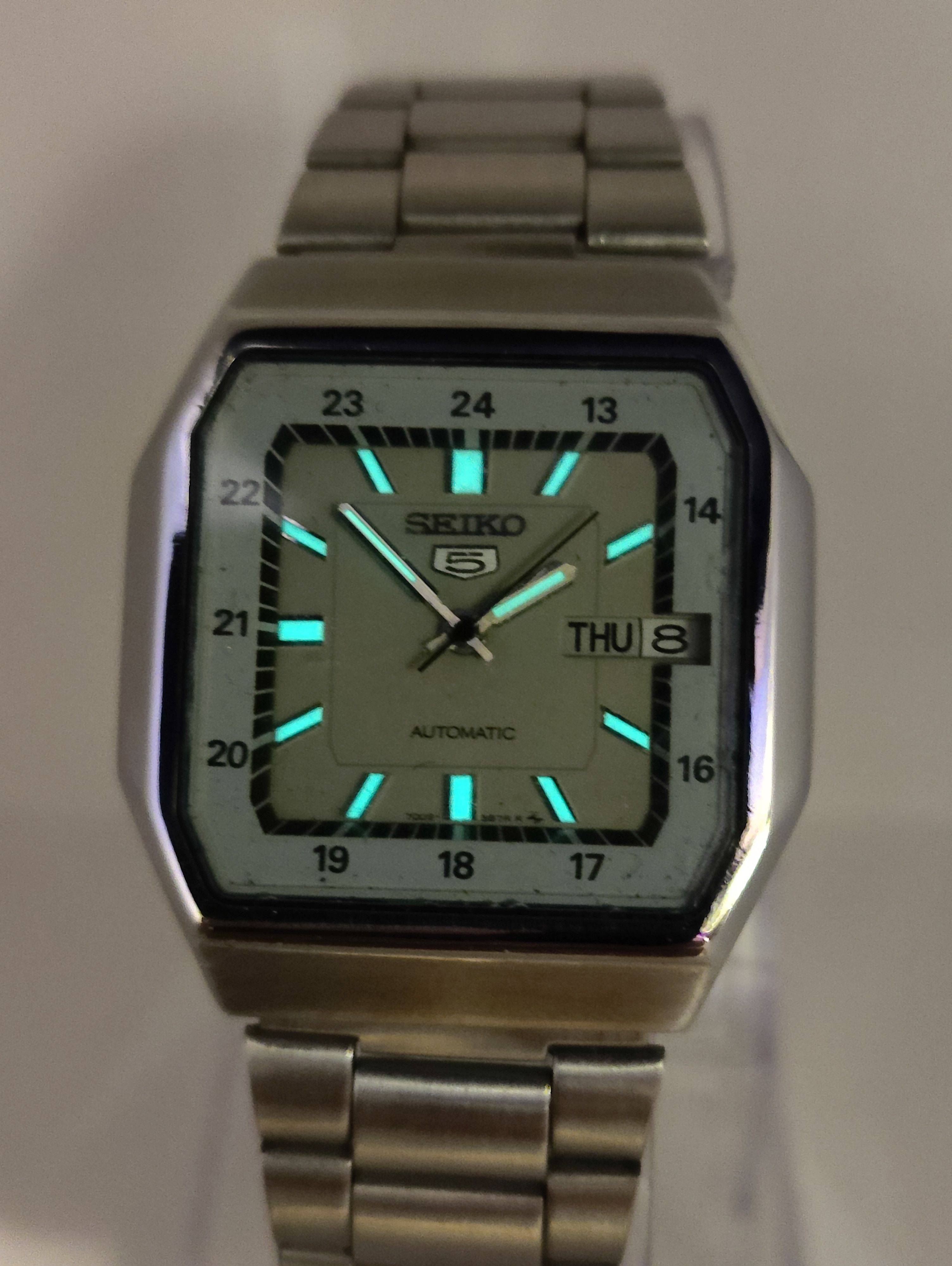 Seiko × Vintage Seiko 5 Automatic Tv Wrist Watch 17Jewels Day/Date Japan Size 34 - 7 Thumbnail