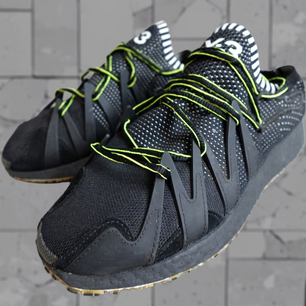 Adidas Adidas Y-3 Mens Sneakers 11 Black Raito Racer Casual Leather Rubber Comfort Size US 11 / EU 44 - 1 Thumbnail