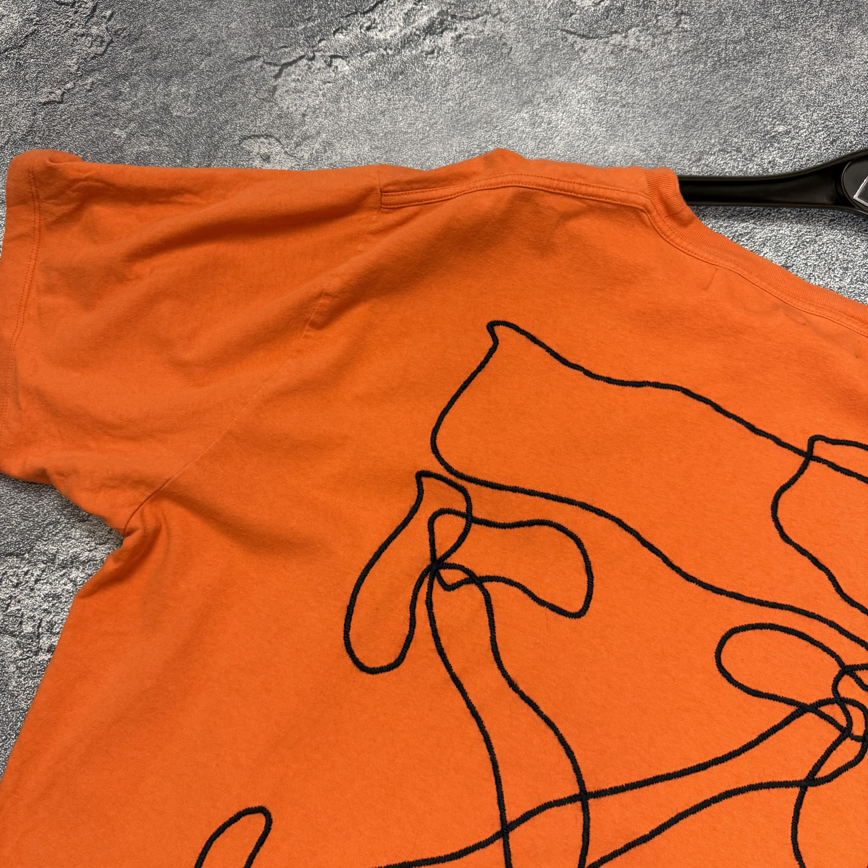 Off-White Off White Orange Embroidered Scribble Arrows Logo T-Shirt Size US L / EU 52-54 / 3 - 3 Thumbnail