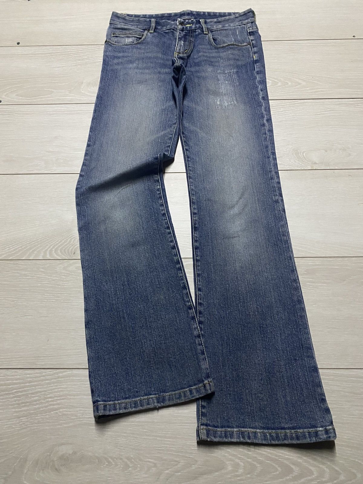 Melrose Japanese Brand Melrose Faded Wash Distressed Flare Jeans Size US 29 - 1 Thumbnail