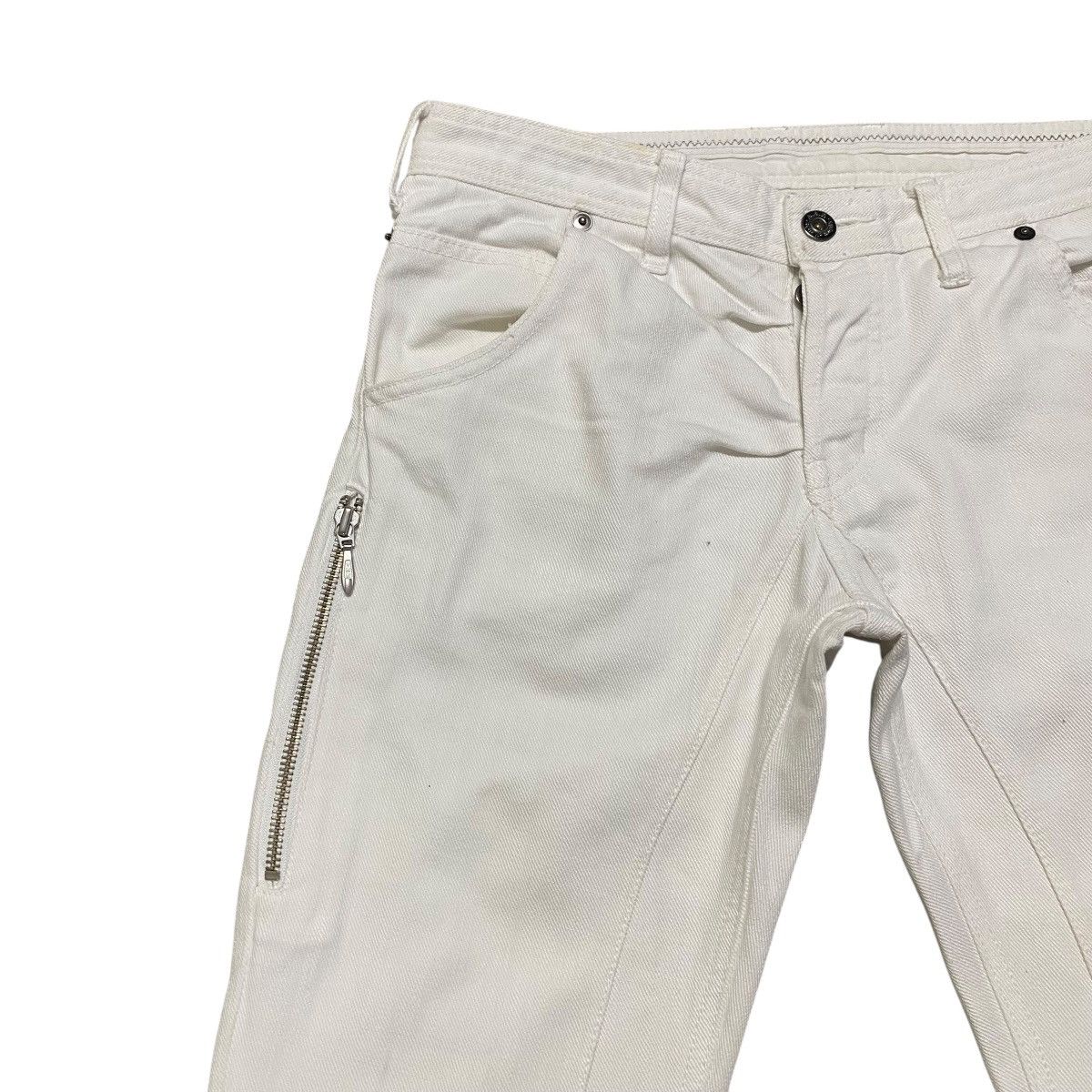Yohji Yamamoto A.A.R Against All Risks White Denim Zipper Jeans Size US 29 - 4 Thumbnail