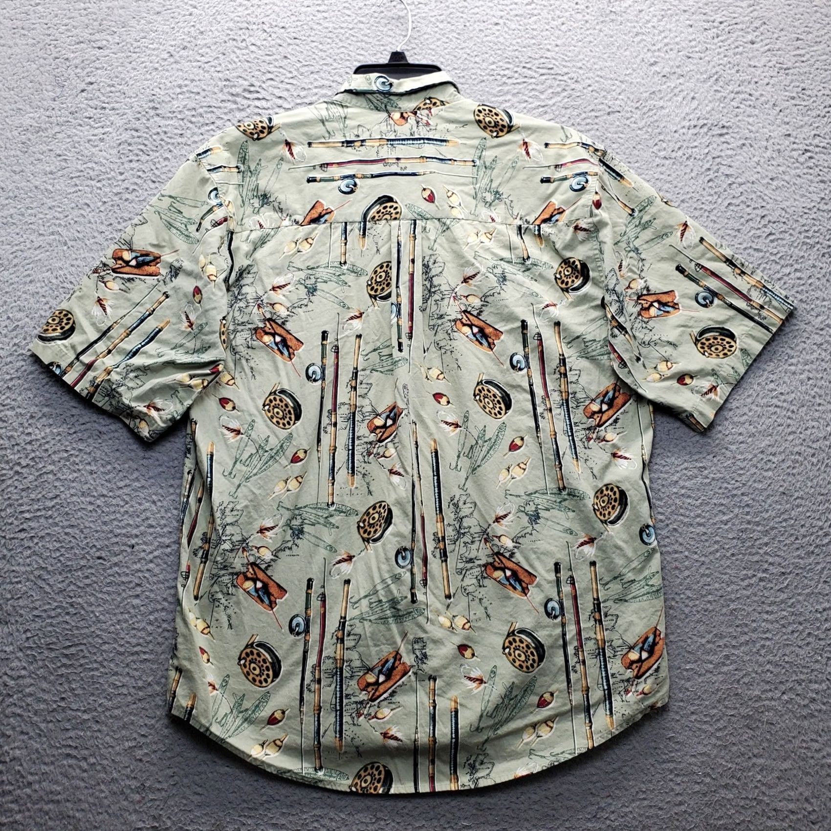 Vintage Natural Issue Shirt Mens LT Multi Fishing Wrinkle Free Short Sleeve Button Down Size US L / EU 52-54 / 3 - 2 Thumbnail