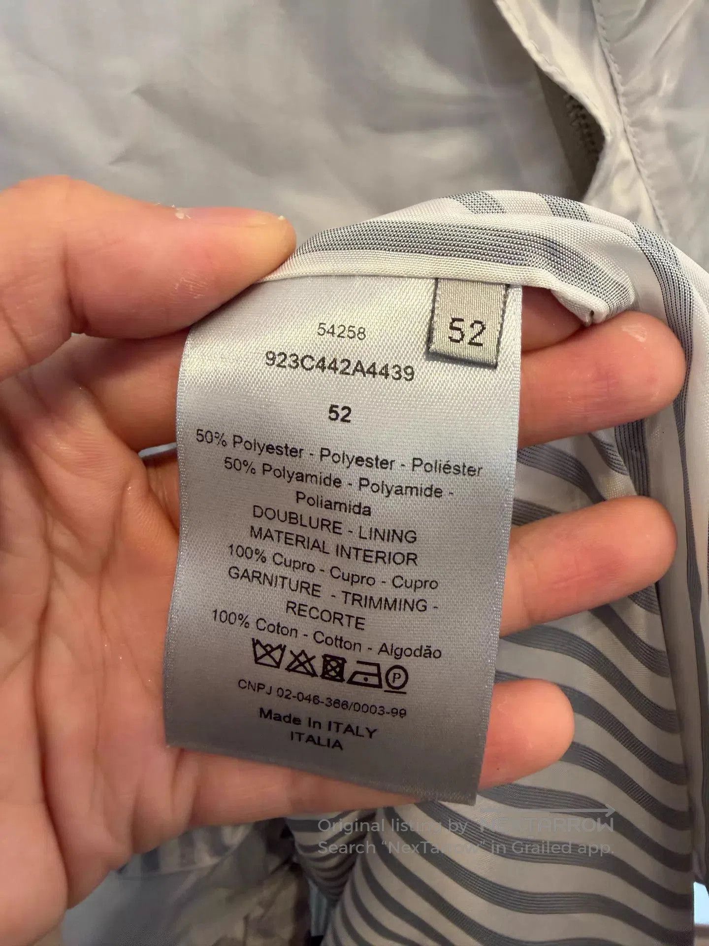 Dior Silver Striped Lightweight Hooded Jacket. Size US L / EU 52-54 / 3 - 4 Thumbnail