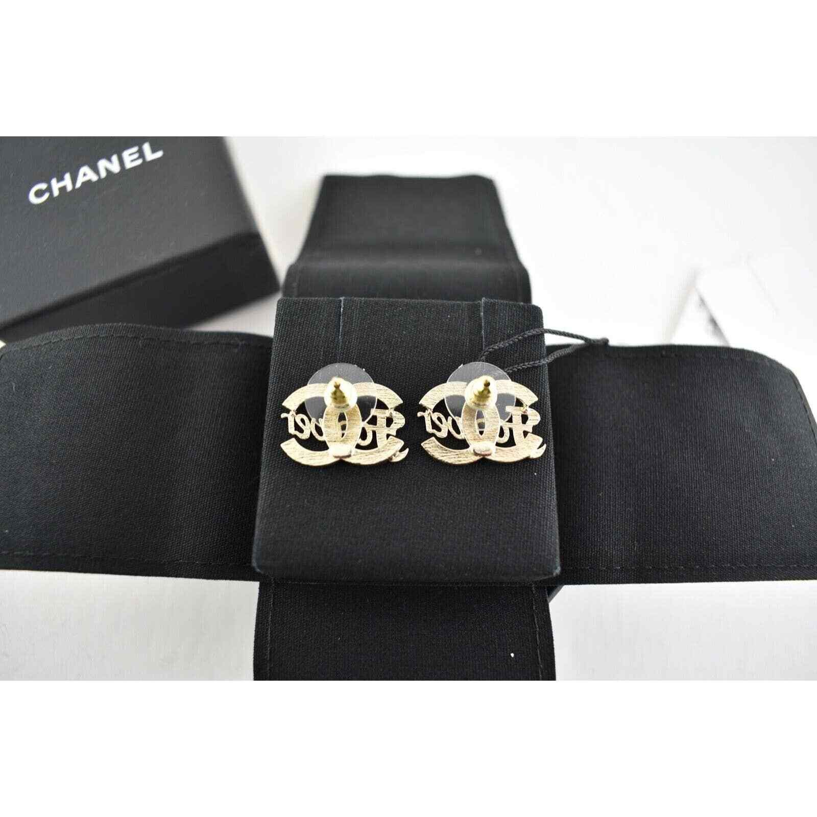 Chanel Chanel Gold Crystal Forever Dangle Statement Stud Earrings Size ONE SIZE - 12 Thumbnail