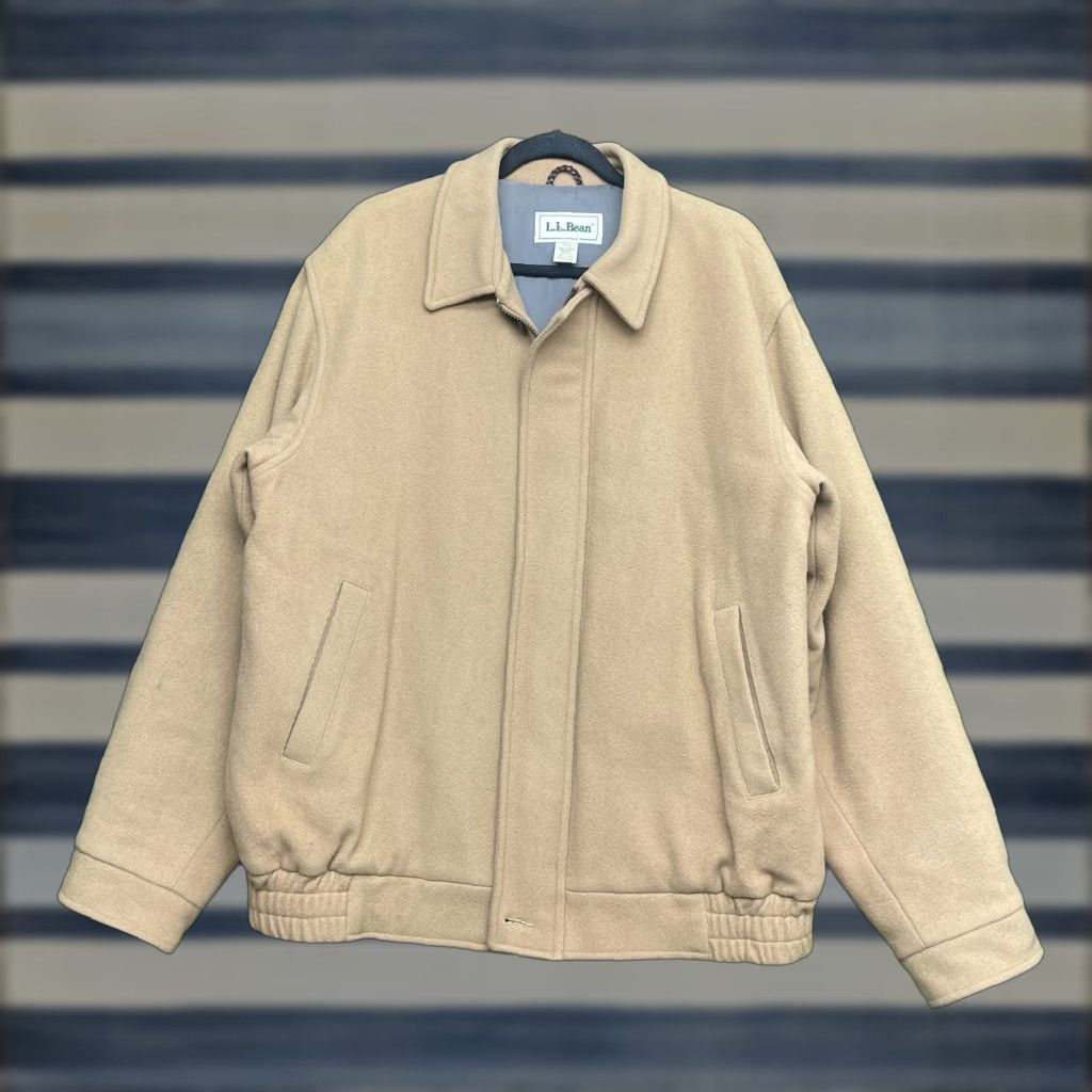 Vintage VINTAGE LL Bean Wool Jacket Mens LT Beige Zip Wool Blend Lining Insulated Mid-Length Bomber Coat Outdoor Workwear Size US L / EU 52-54 / 3 - 1 Thumbnail