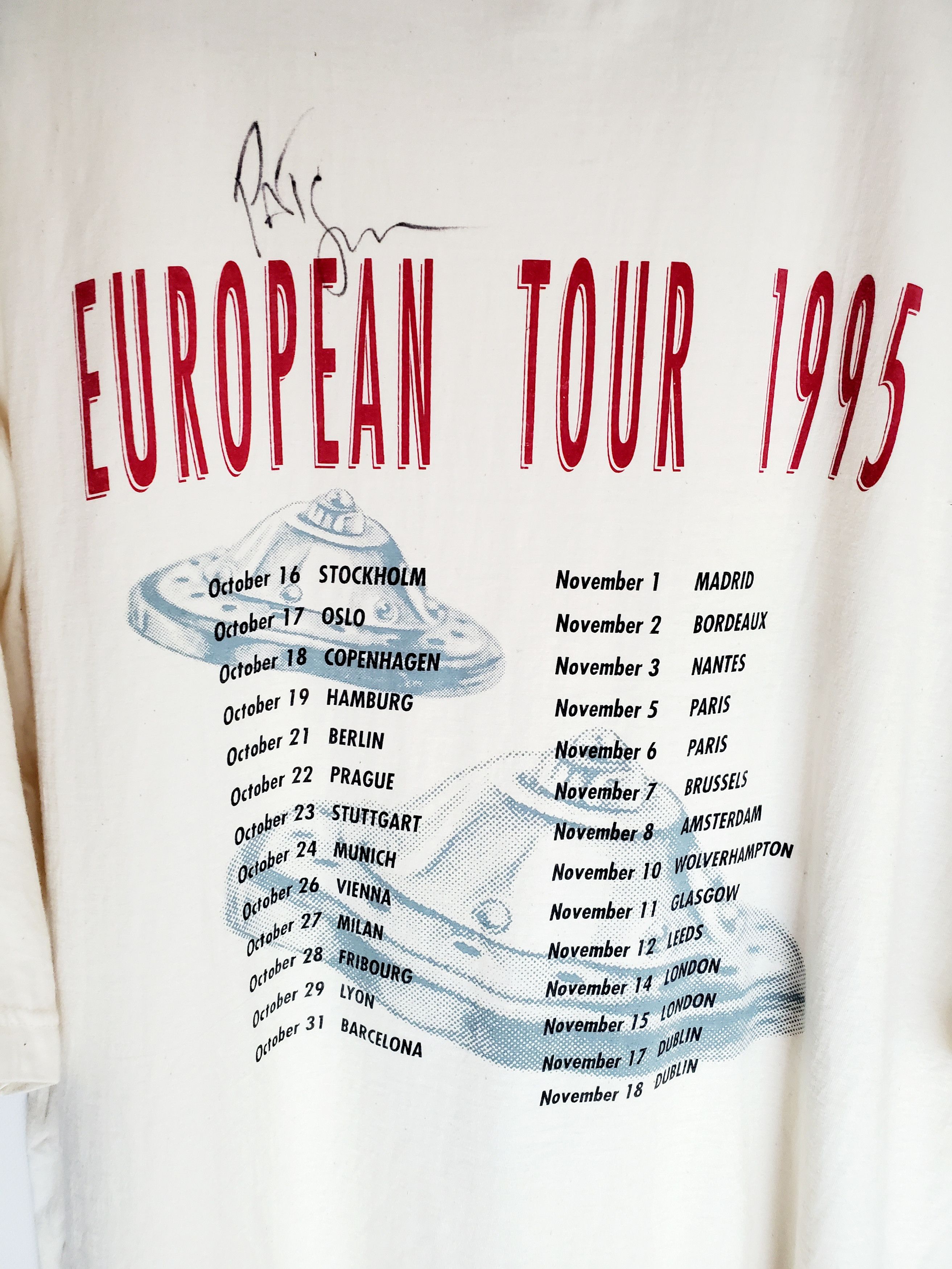 Band Tees × Vintage Foo Fighters 1995 Original Tour Tee Autograph Dave Grohl Xl Size US XL / EU 56 / 4 - 7 Thumbnail