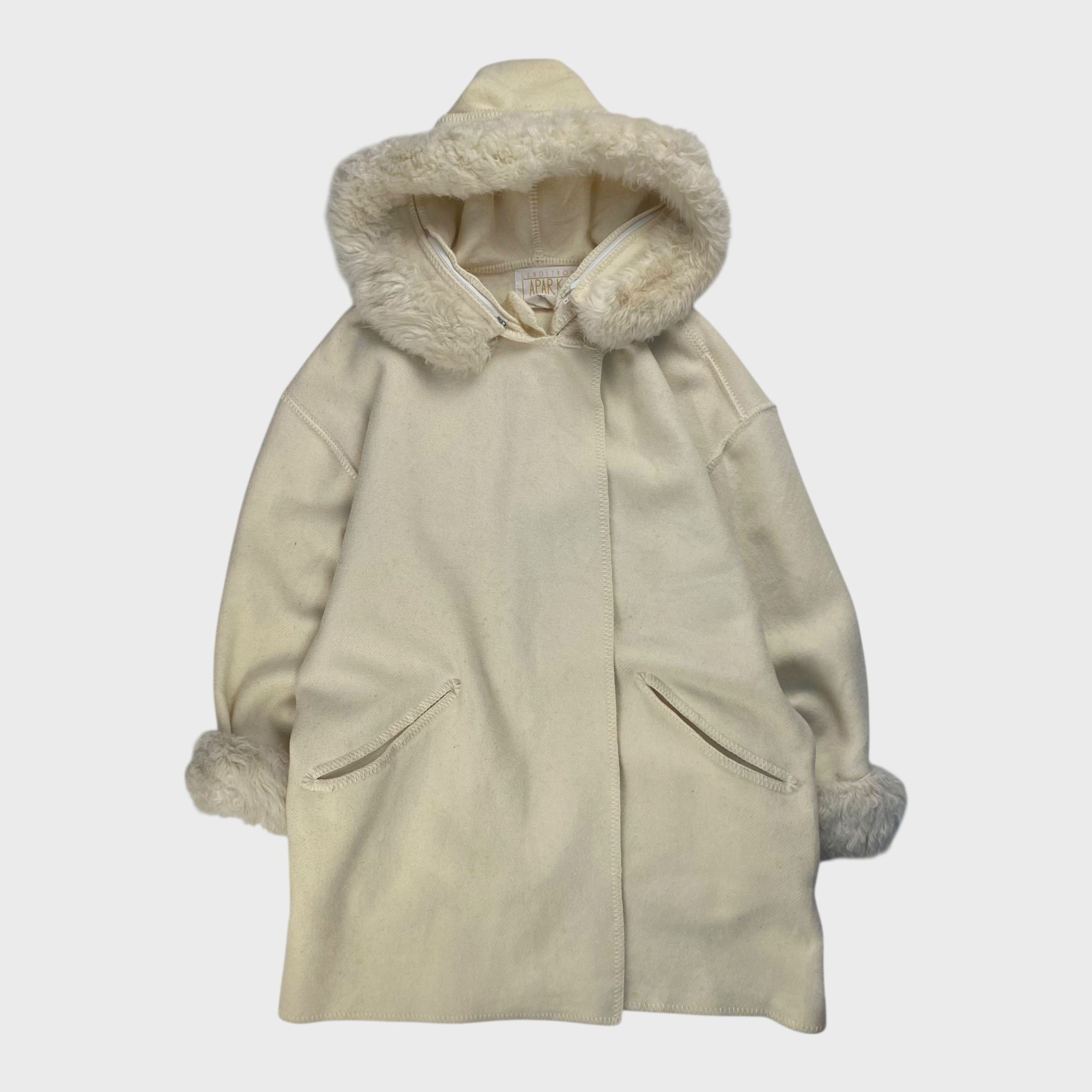 Vintage LUNDSTROM LAPARKA 80s Wool Coat White Size L Size US L / EU 52-54 / 3 - 1 Thumbnail