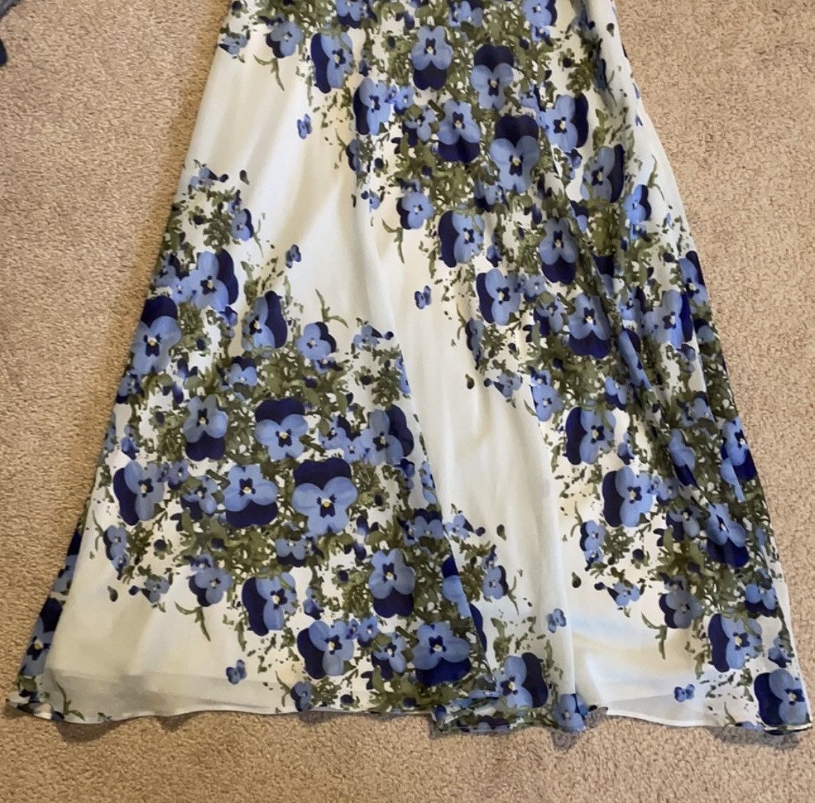 Evan Picone Evan Picone Blue Flowery Dress Size M / US 6-8 / IT 42-44 - 5 Thumbnail