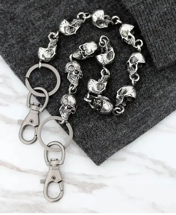 Jewelry Skull Head Metal Waist Key Chain Size ONE SIZE - 2 Thumbnail