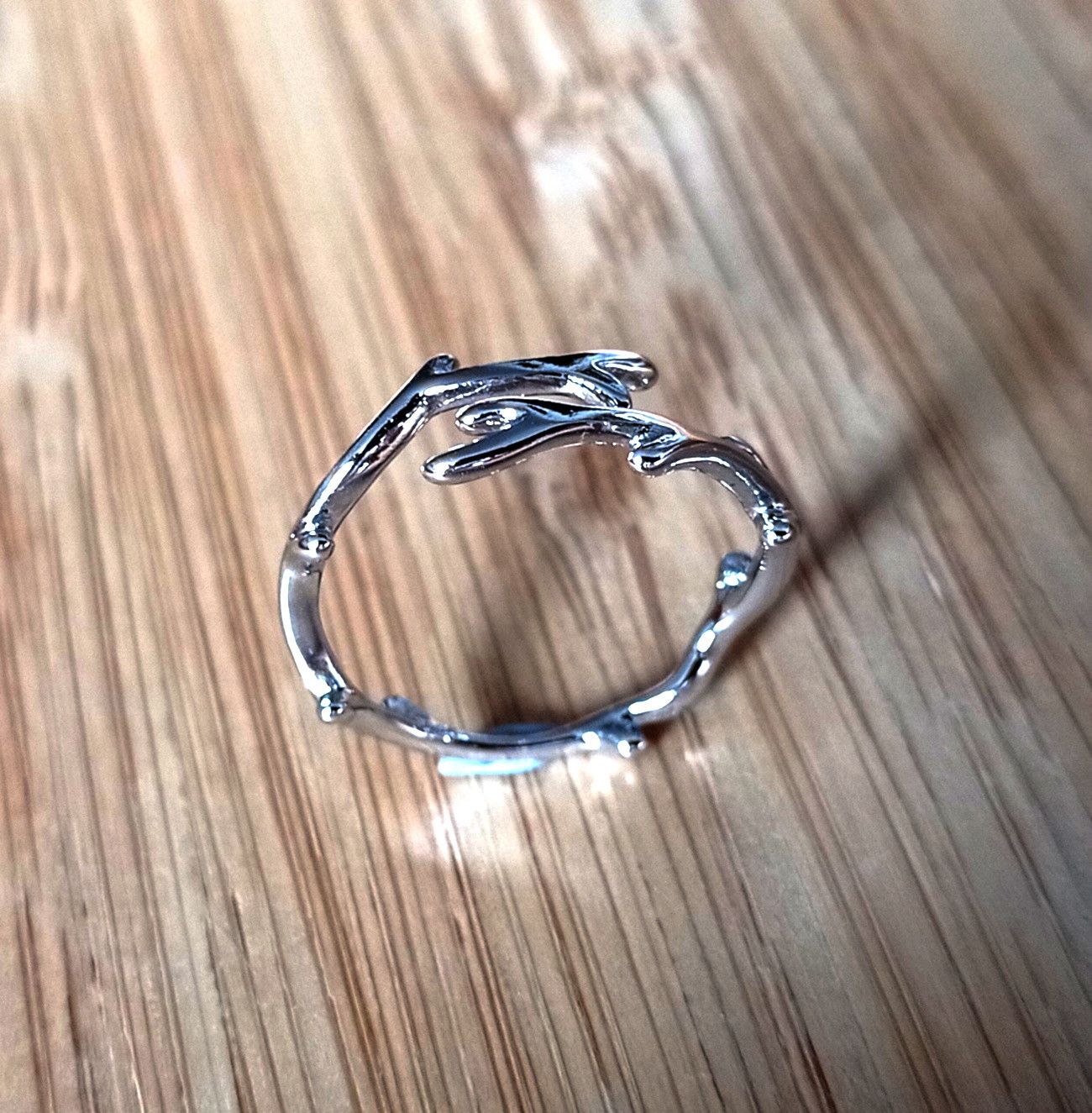 Designer × Vintage Punk Rock Tree of Life Tiny Silver Ring Jewelry Chrome Size ONE SIZE - 5 Thumbnail