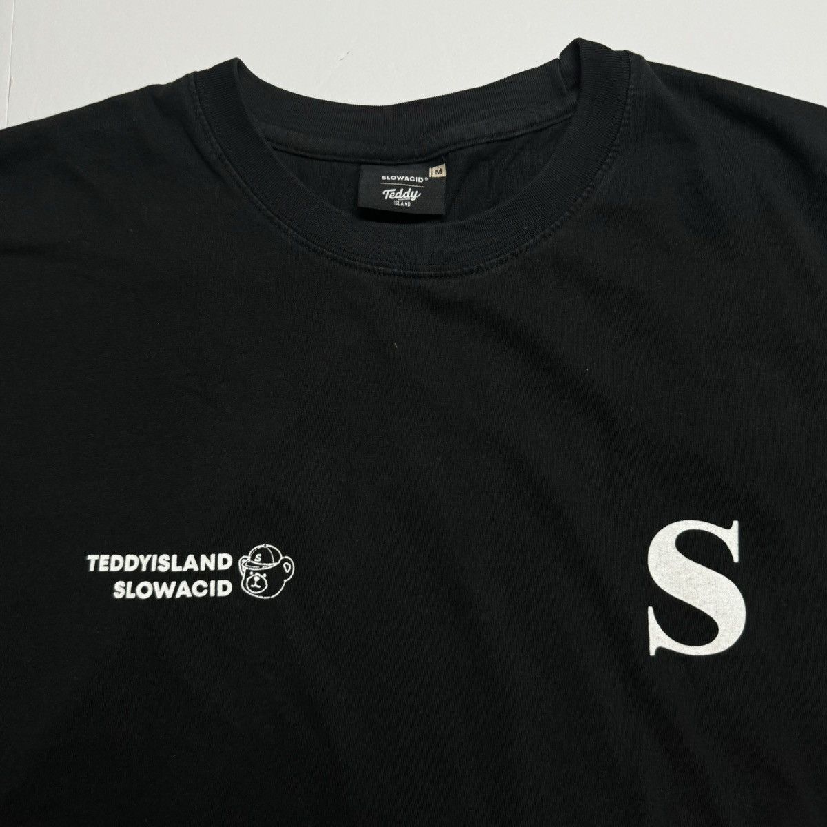 Japanese Brand SLOWACID × TEDDYISLAND NCT Black Crewneck Relaxed Fit Tee Size US M / EU 48-50 / 2 - 2 Thumbnail