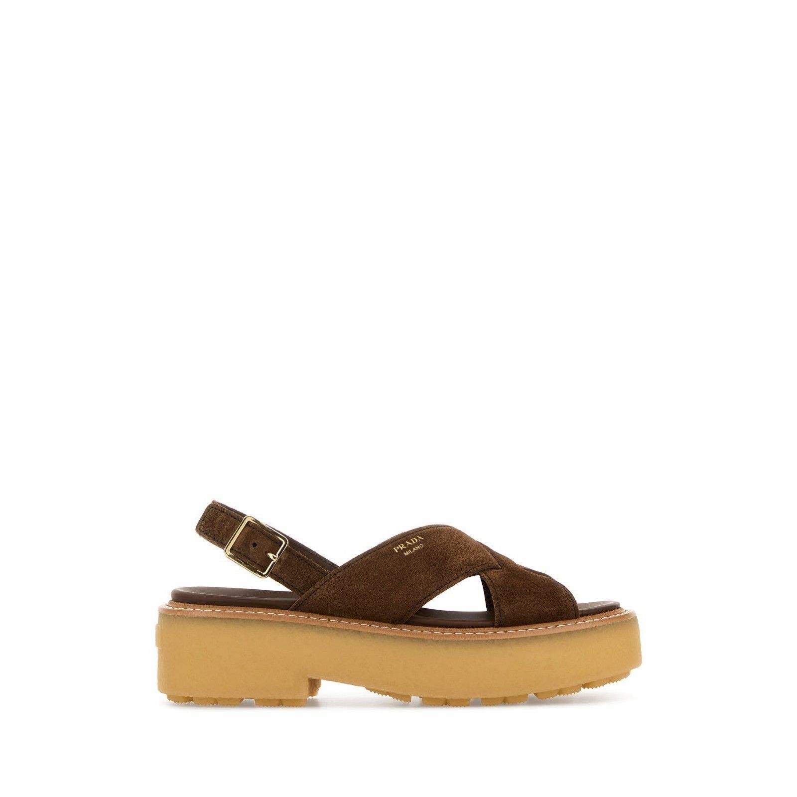 PRADA Platform Brown Suede Sandals New And Authentic (Women'
