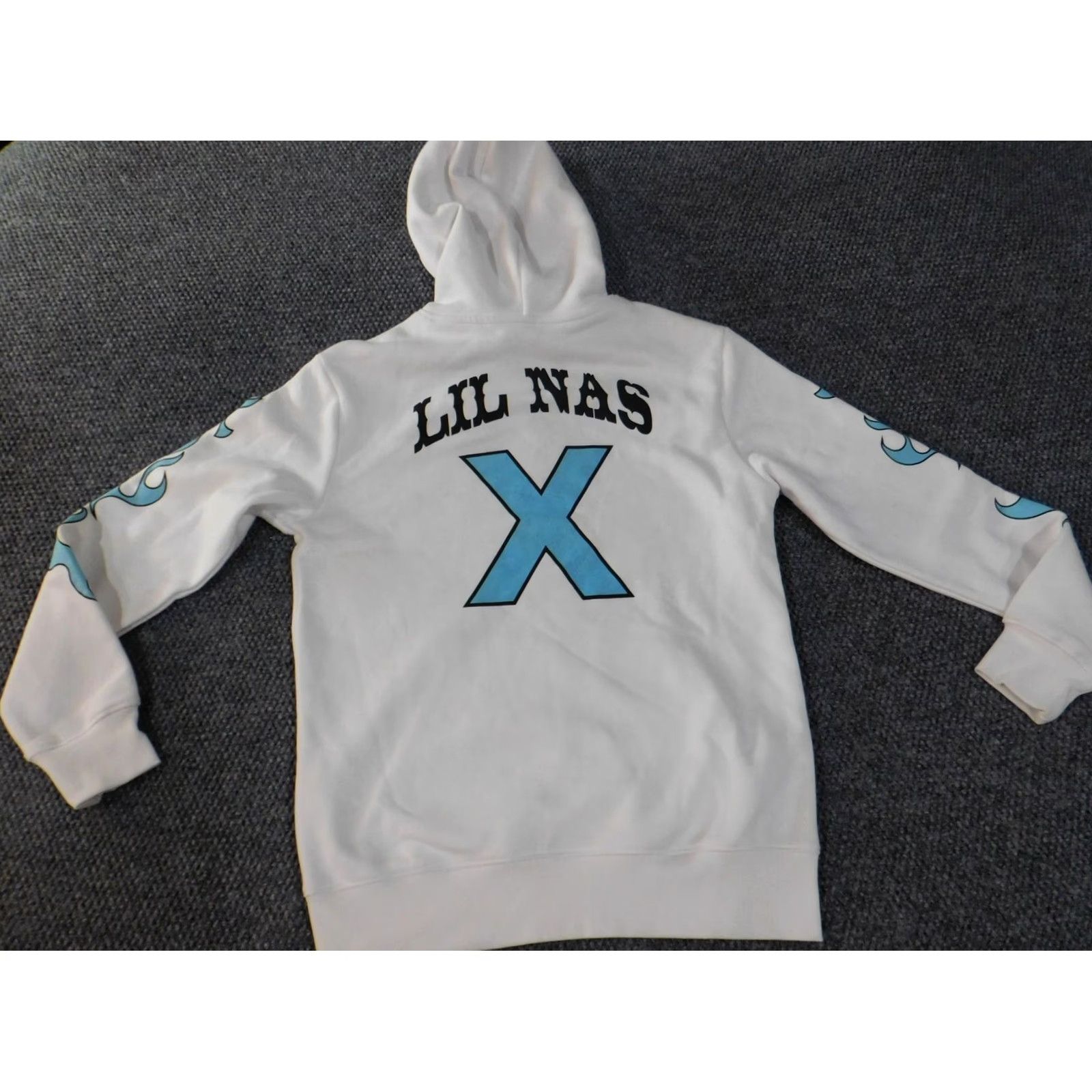 H&M H&M Hoodie Mens M White Lil Nas Pullover Graphic Music Classic 1/4 Zip Breathing Knit Mock Neck Sweatshirt Mens Size US M / EU 48-50 / 2 - 7 Thumbnail