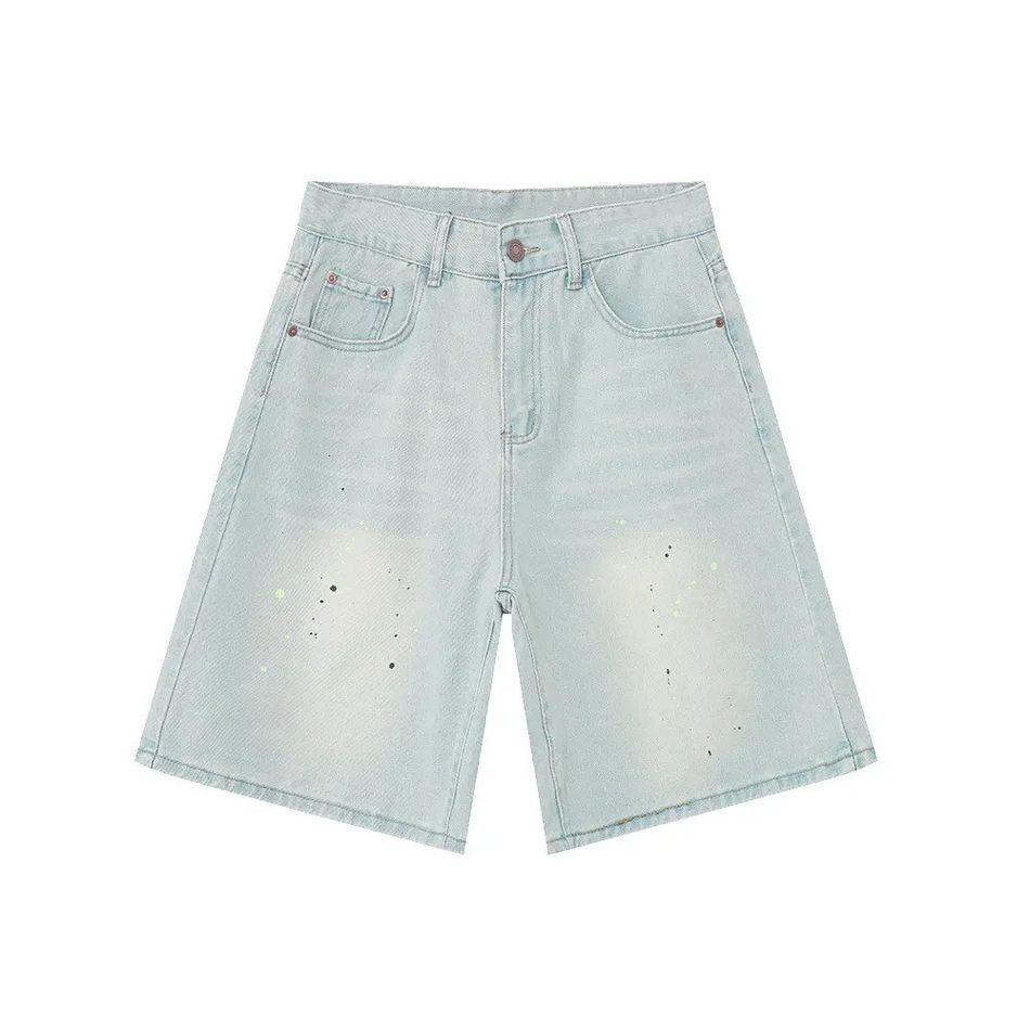 Japanese Brand Retro loose splashed ink denim shorts Size US 32 / EU 48 - 5 Thumbnail
