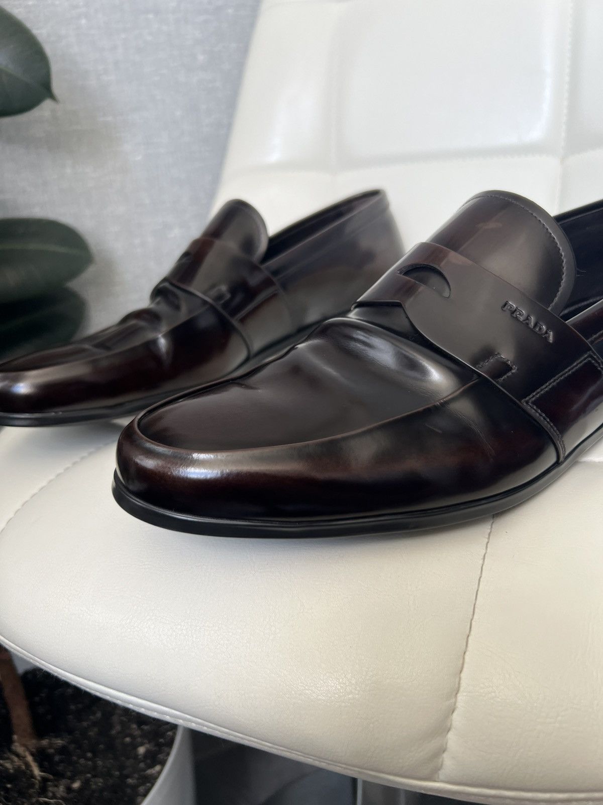 Prada Prada Brown Polished Leather Penny Loafers Men’s Size 11 Size US 12 / EU 45 - 9 Thumbnail