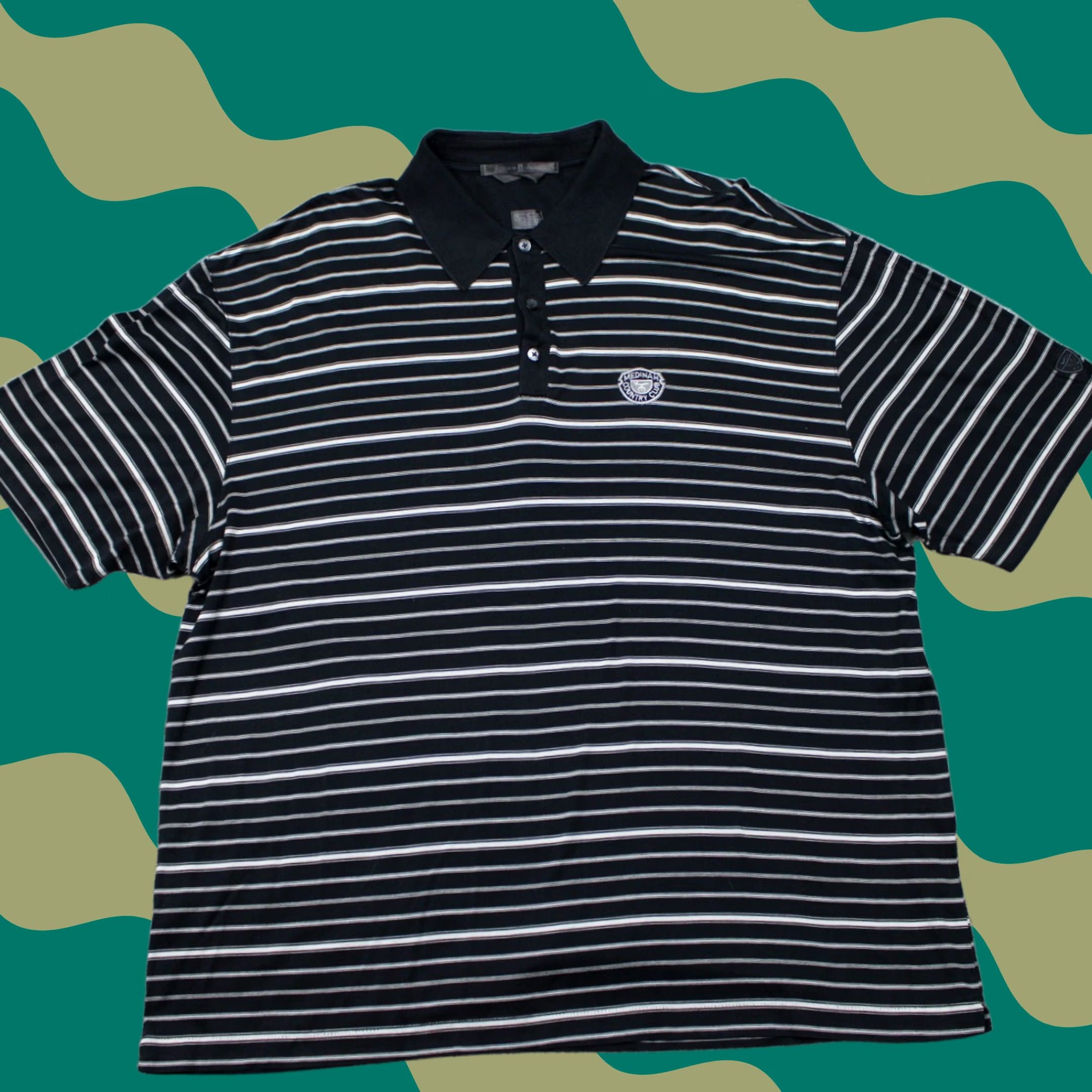 Nike Nike Tiger Woods Polo Shirt Mens XL Black Gray S/S Pullover Medinah CC Logo Size US XL / EU 56 / 4 - 1 Thumbnail