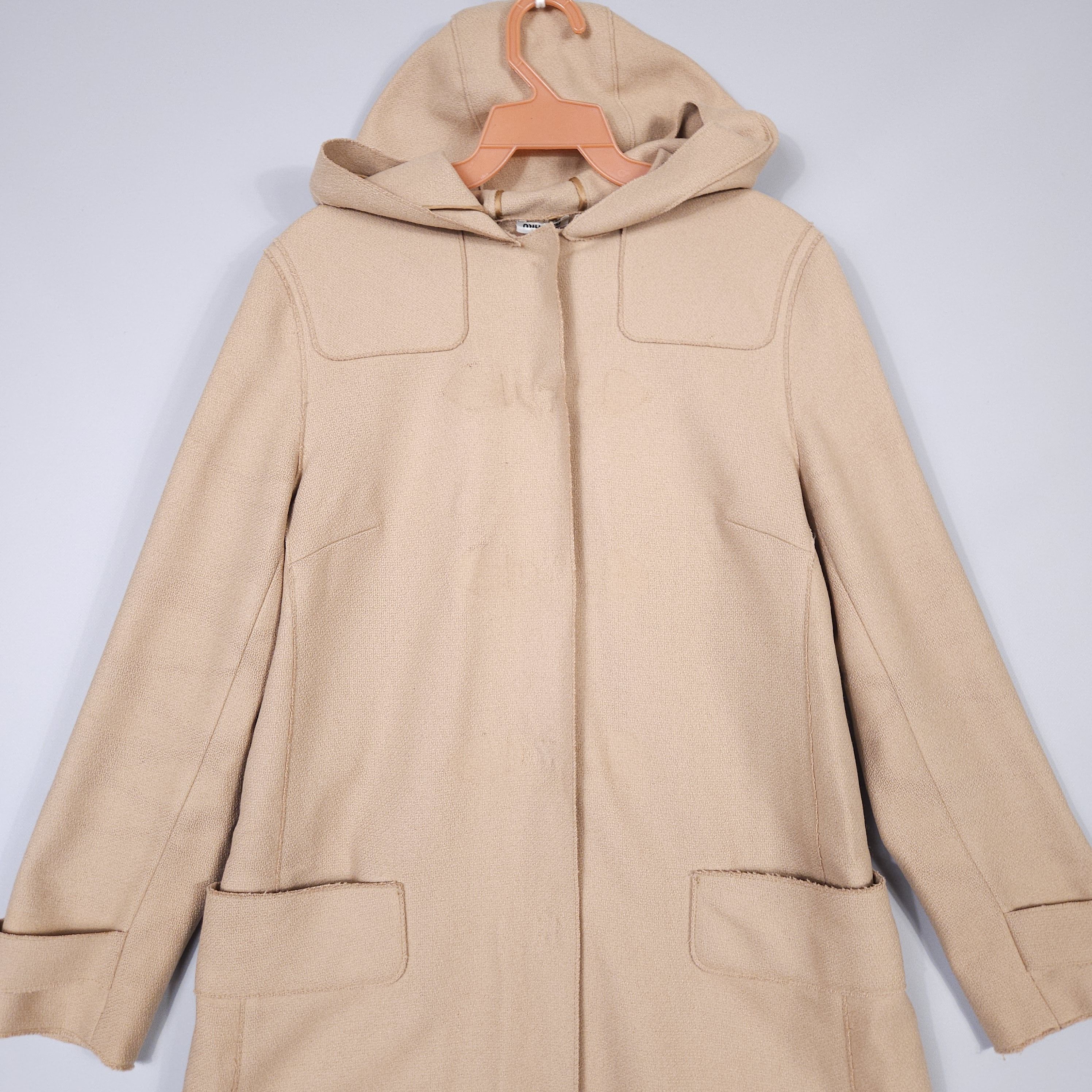 Miu Miu Miu Miu Duffle Coat Snaps Unlined Wool Hooded Camel Size M / US 6-8 / IT 42-44 - 2 Thumbnail