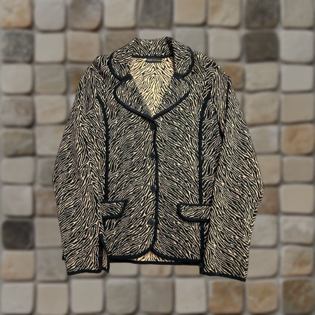 Vintage Grace Dane Lewis Cardigan Sweater Womens M Black Tiger Print Knitted Size M / US 6-8 / IT 42-44 - 1 Thumbnail